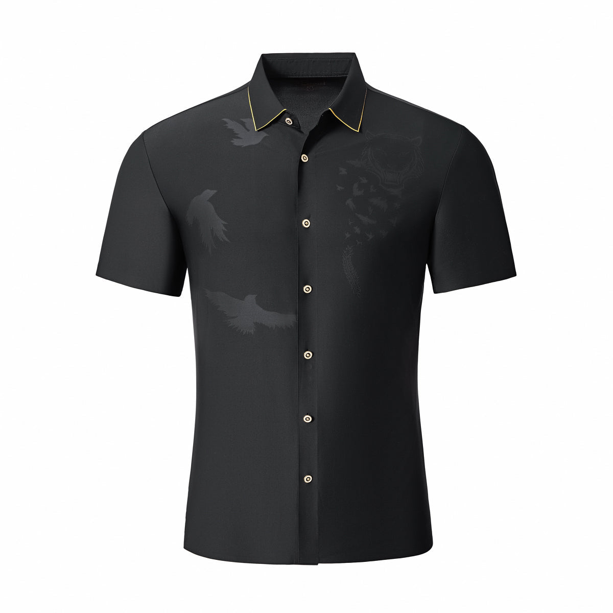Shadow Beast Jacquard SS Shirt BLACK/GOLD
