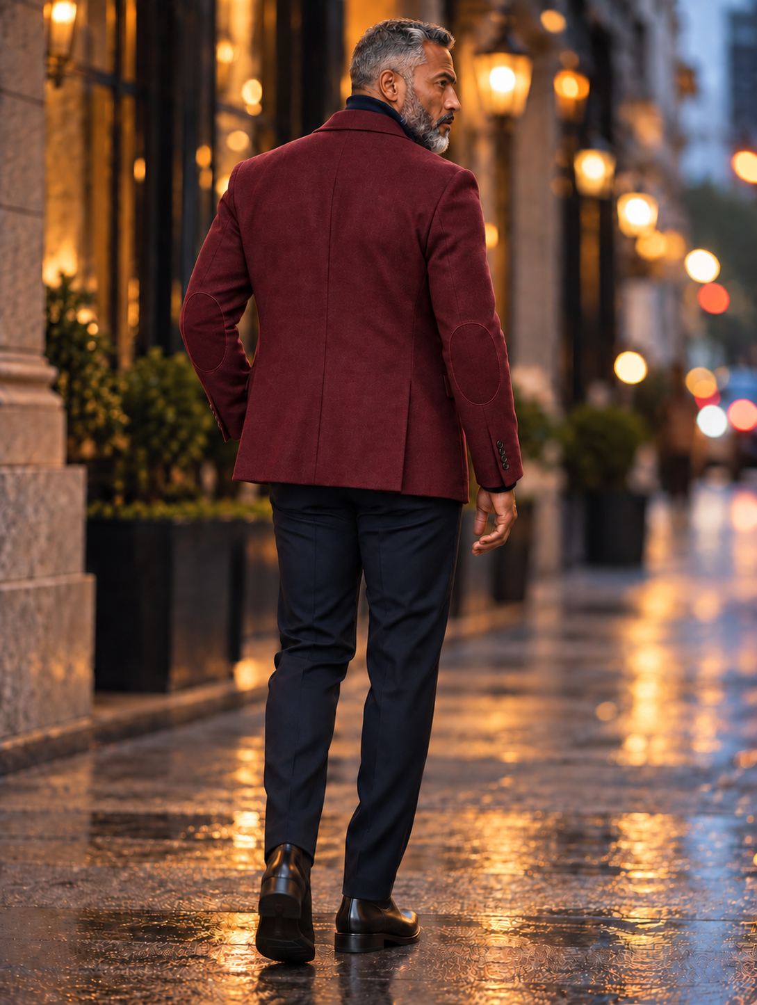 Vitali C1019 Single Breast Jacket Burgundy