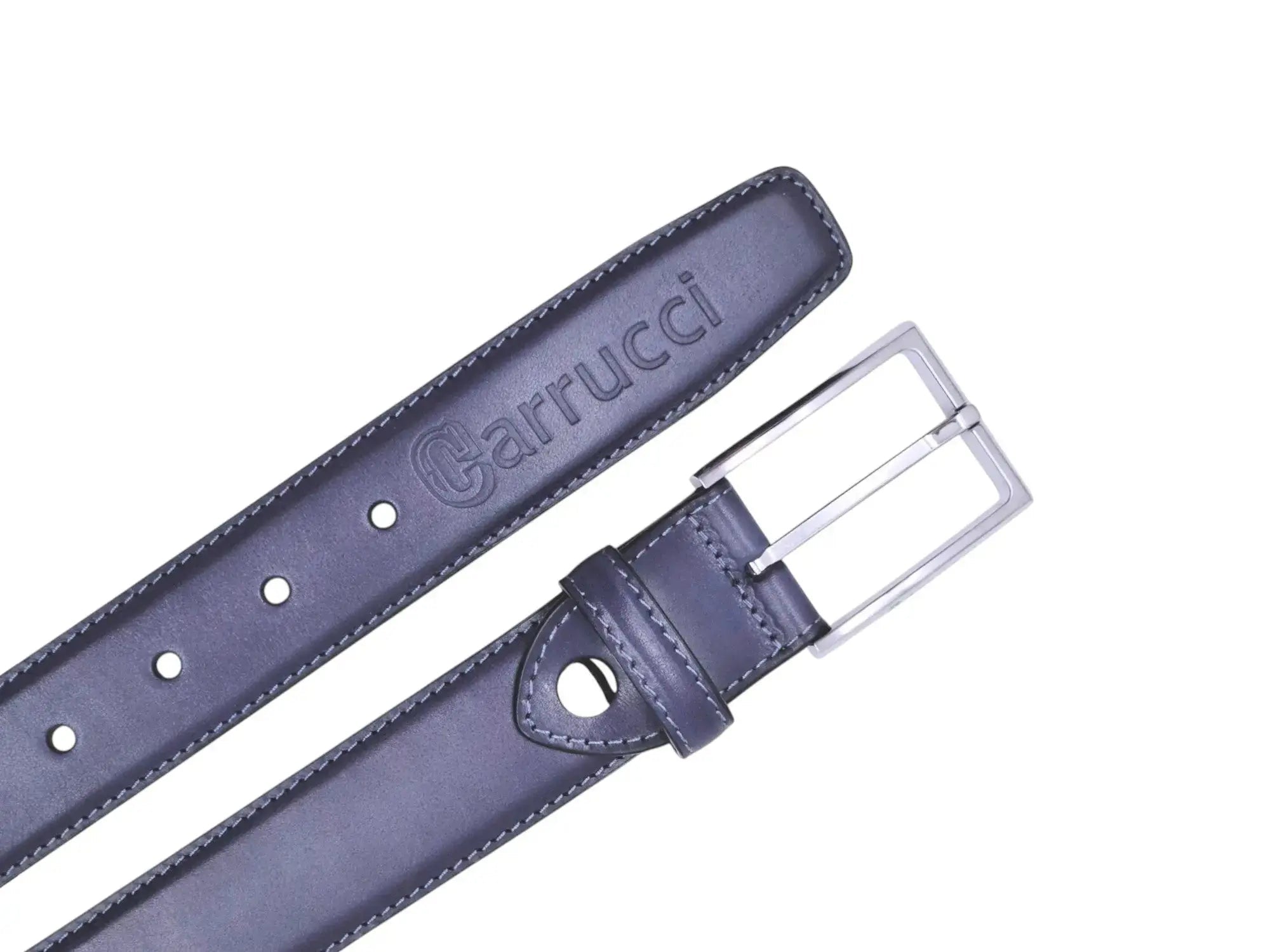 Burnished Calfskin Leather Belt