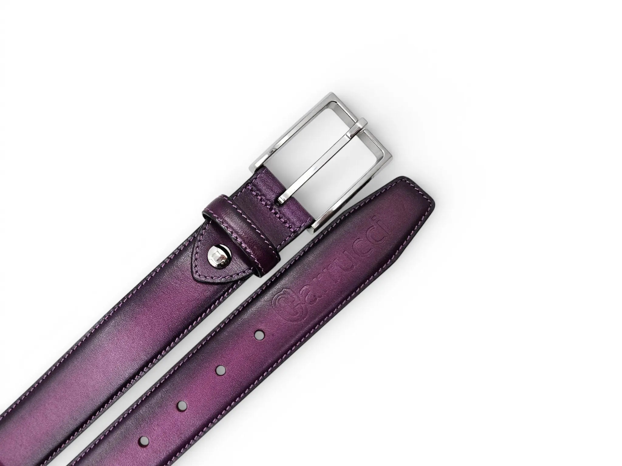 Burnished Calfskin Leather Belt