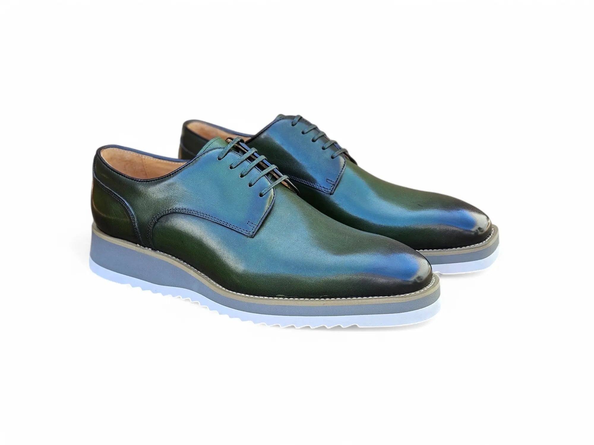 Burnished Lace-up Leather Derby
