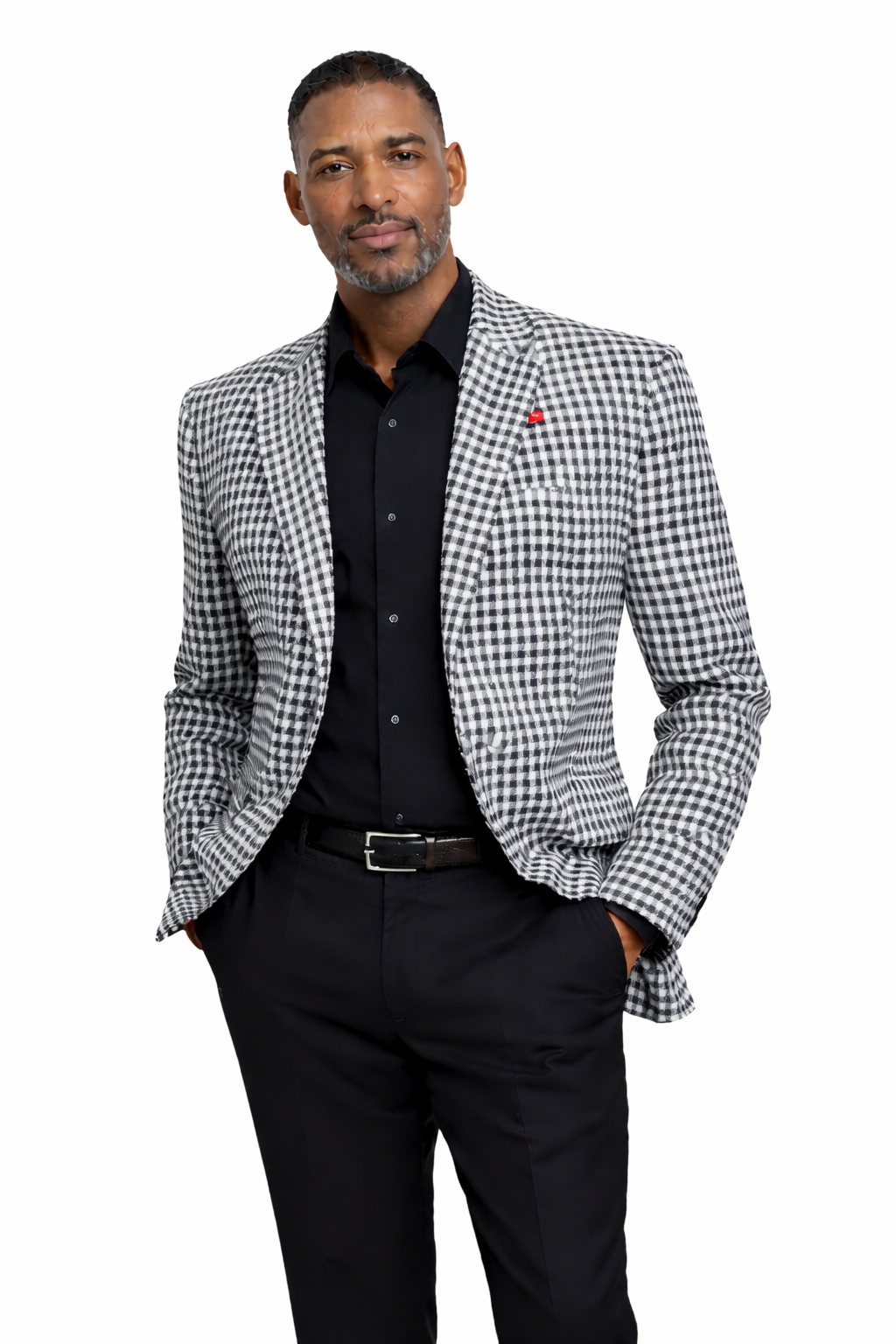 Vitali C8412 Single Breast Blazer Black