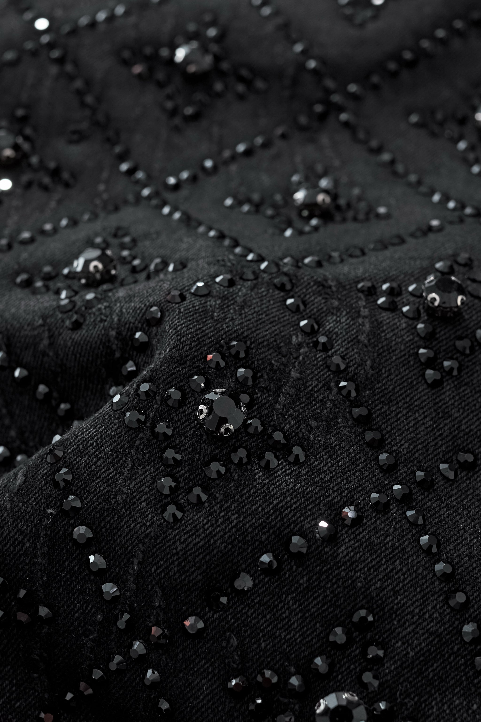 Radiant Embellished Denim Pant – Century Penthouse BLACK