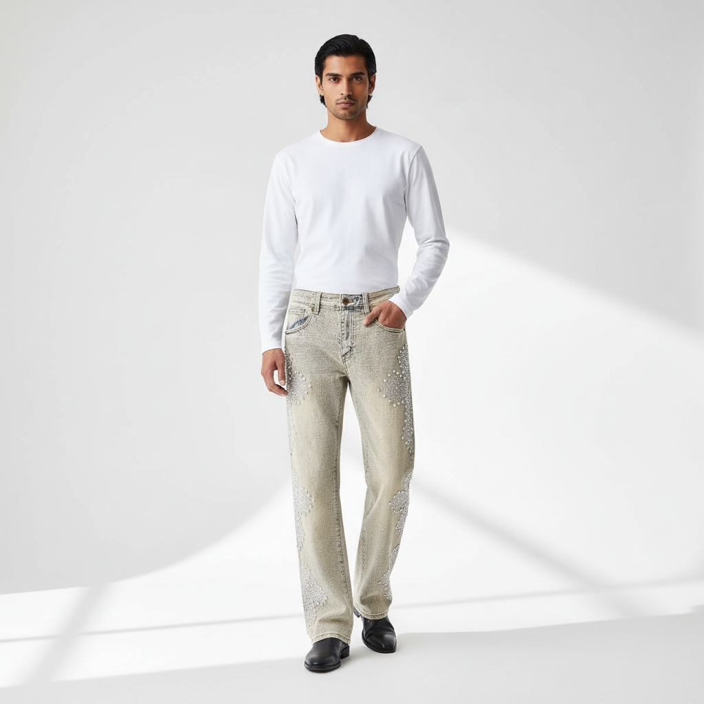 Sanctum Cross Denim Pant – Century Penthouse TAN