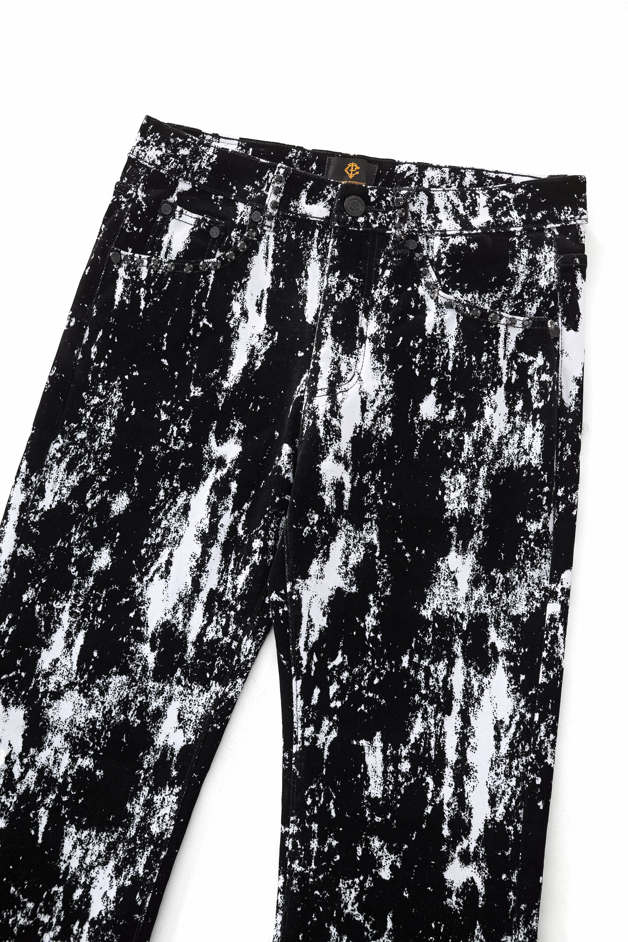 Flocked Eclipse Denim Pant – Century Penthouse BLACK