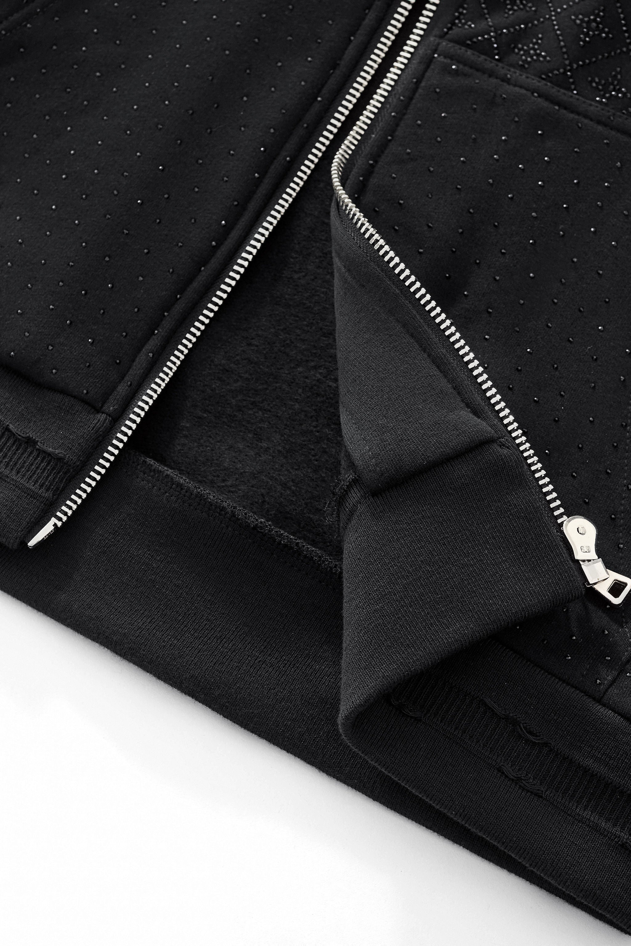 Radiant Grid Stone Hoodie & Jogger Set BLACK