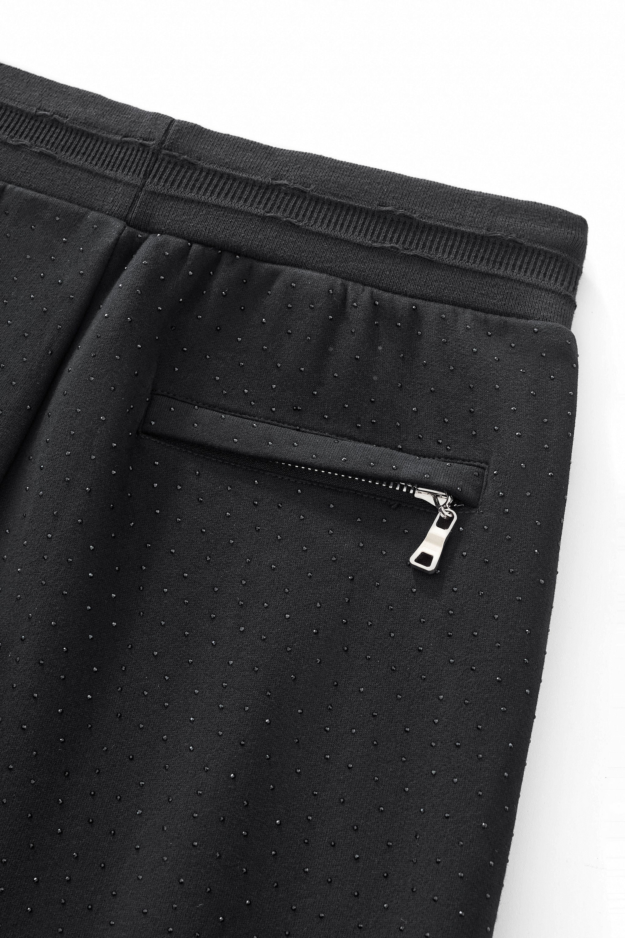 Radiant Grid Stone Hoodie & Jogger Set BLACK