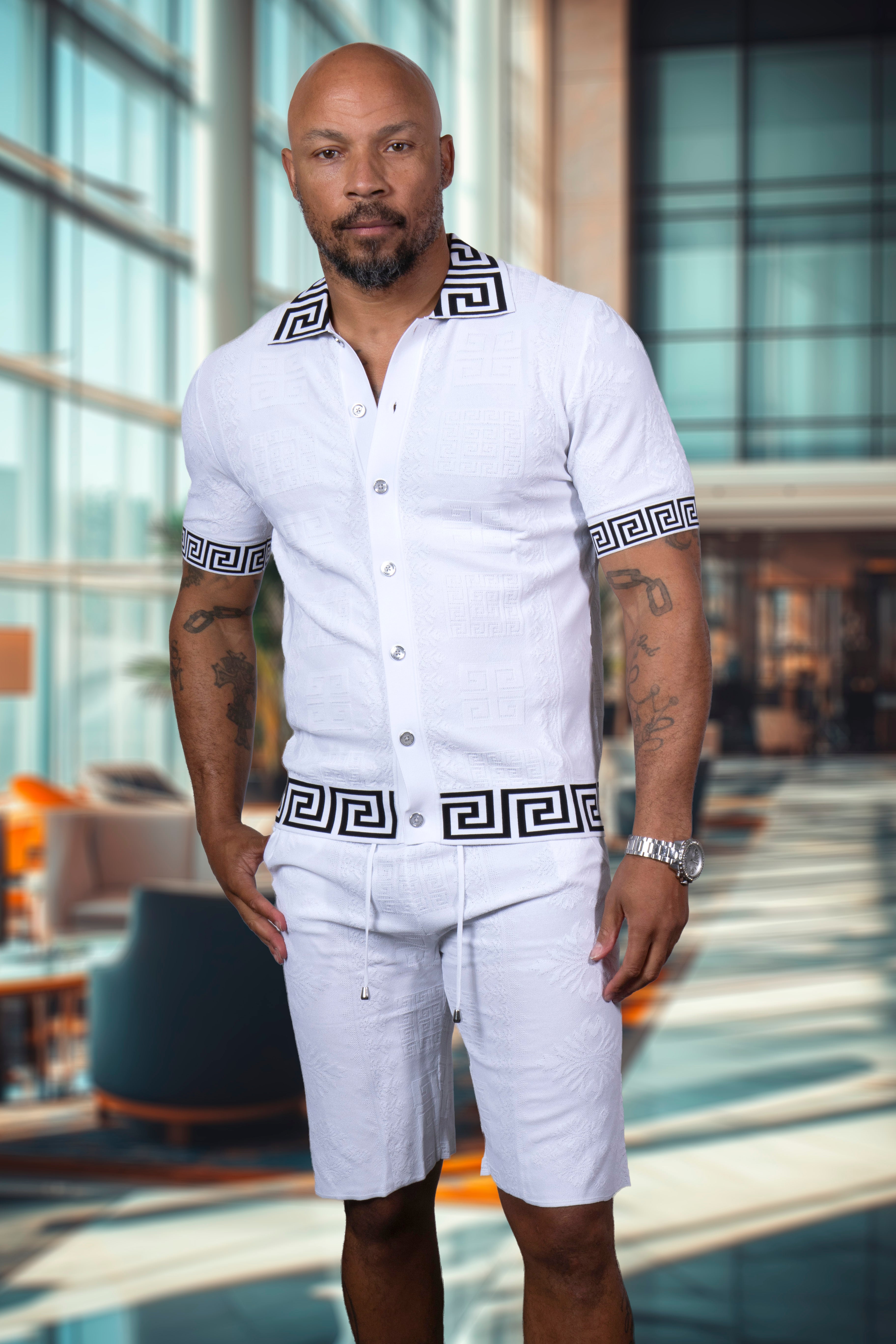 Prestige CKJ-6125 Greek Short Set White