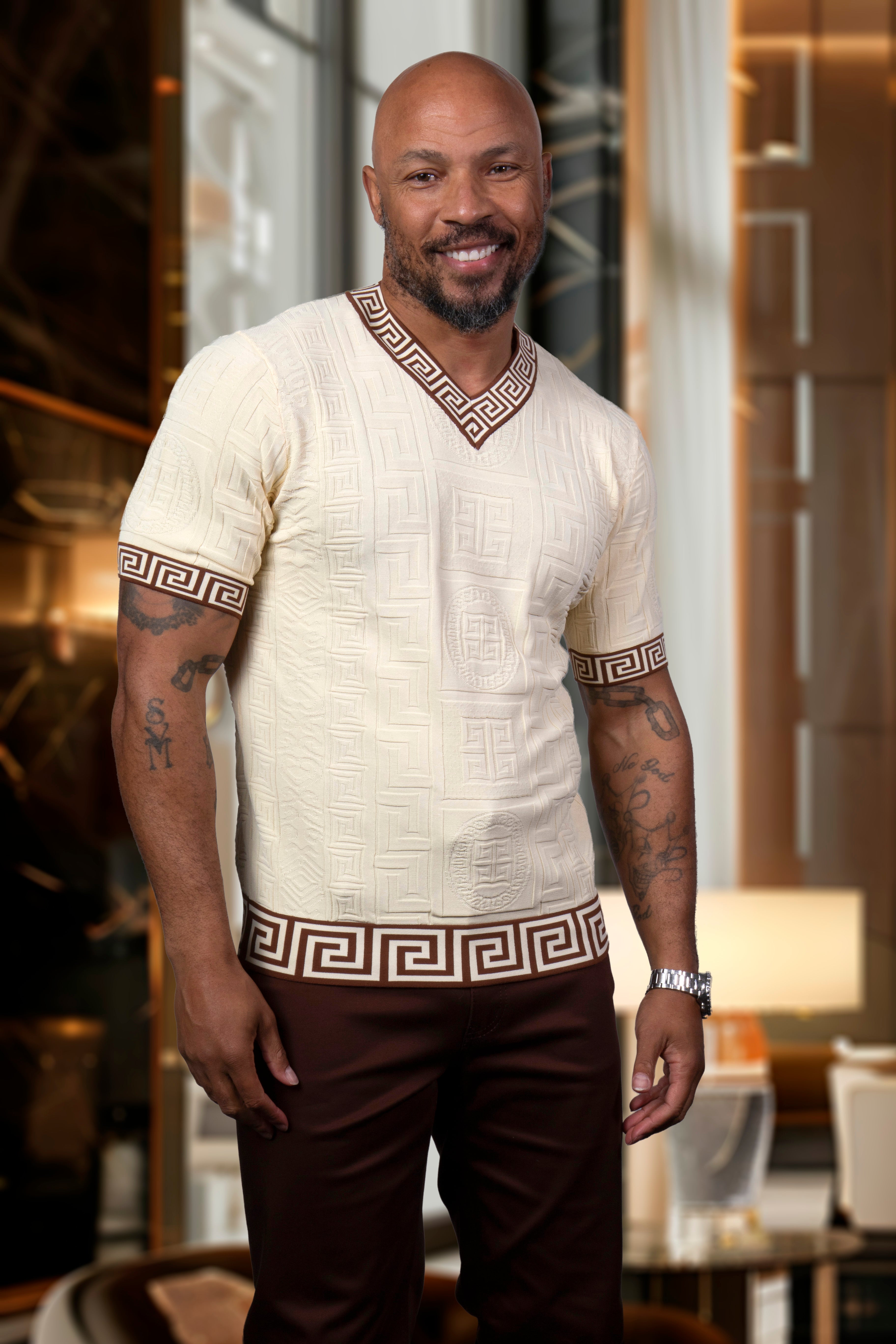 Prestige CMK-6032 Short Sleeve Knit Cream