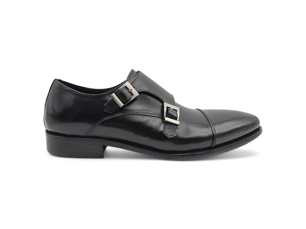 Cap Toe Double Monk Strap Shoe