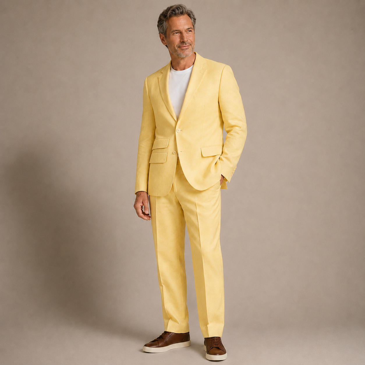 Inserch Men's Premium Linen Suit Yuzu