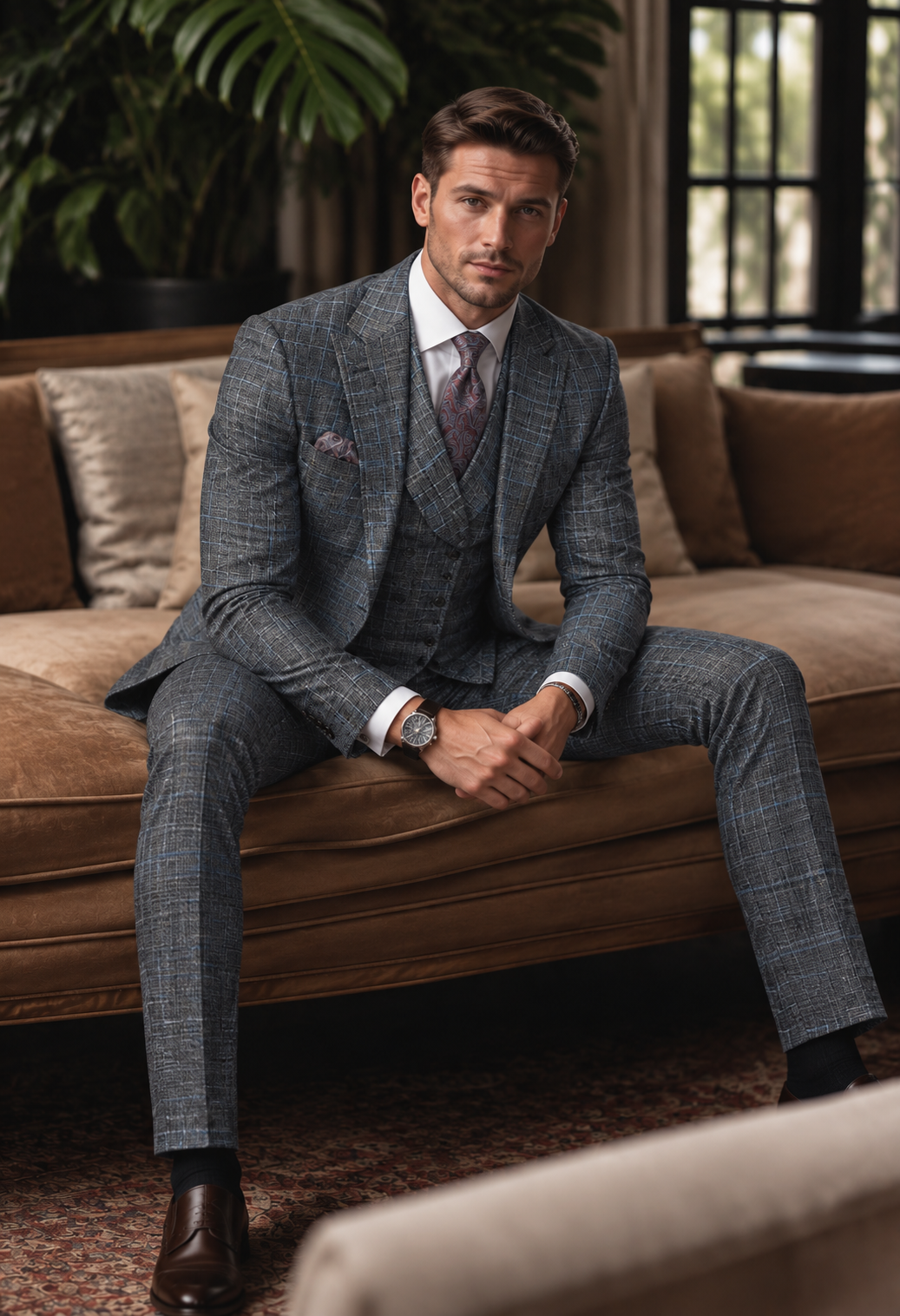 Vitali M2345 3 Pieces Suit Charcoal