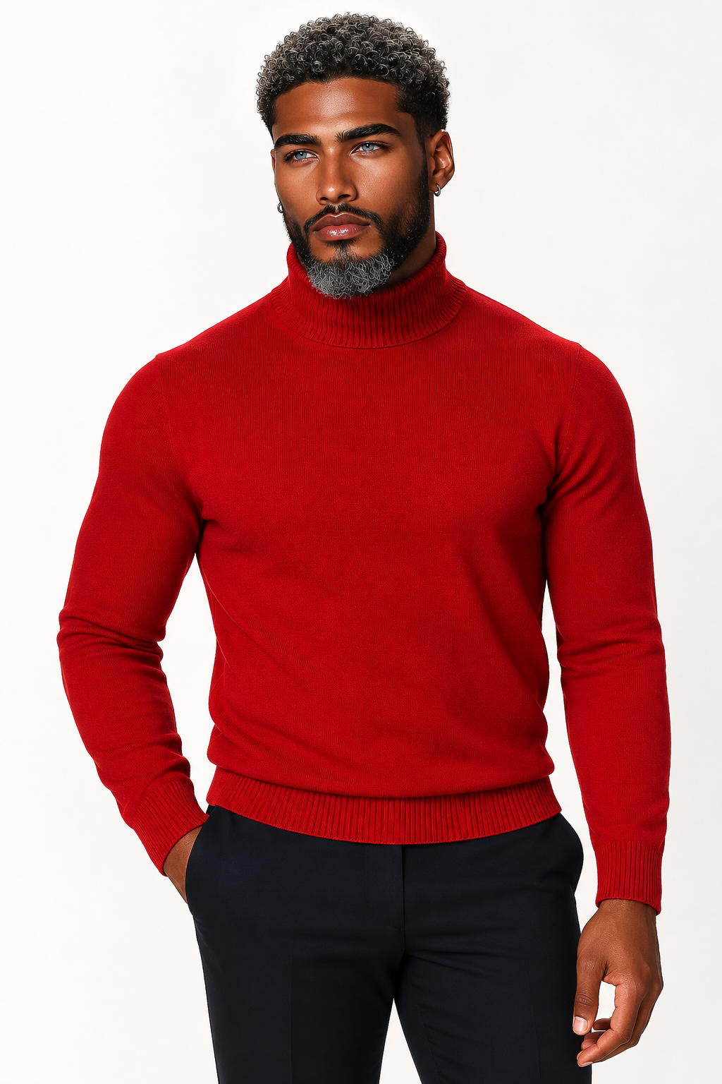 Lavane' 501T Turtleneck Pullover Slim Fit Red