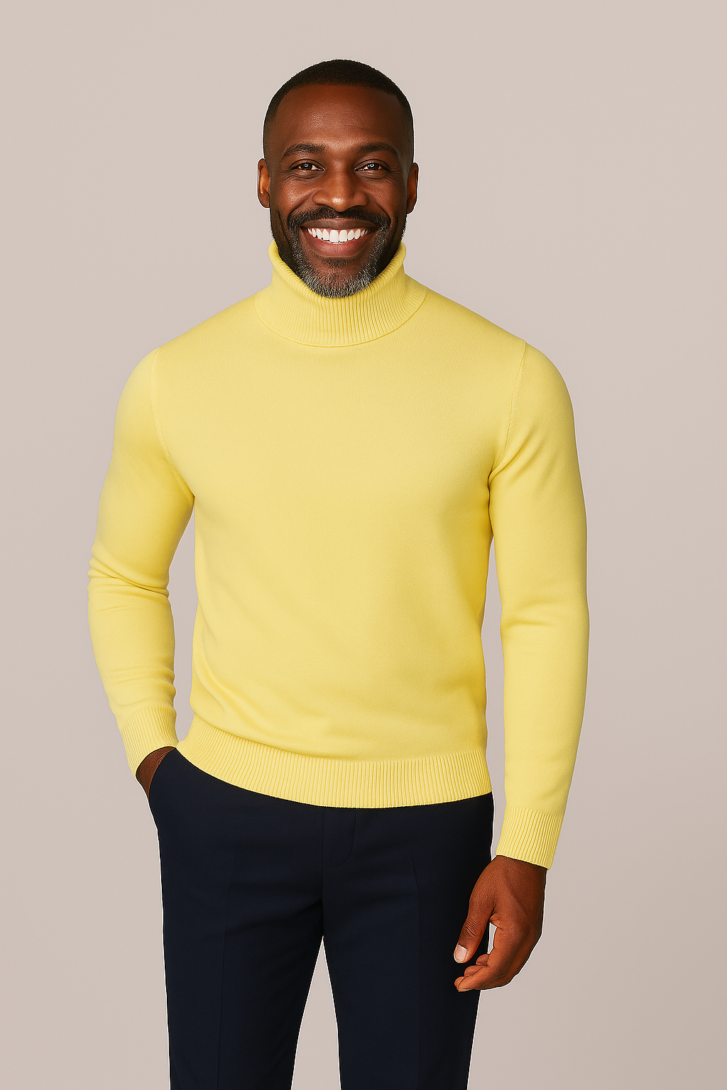 Lavane' 501T Slim Fit Turtleneck Pullover Butter