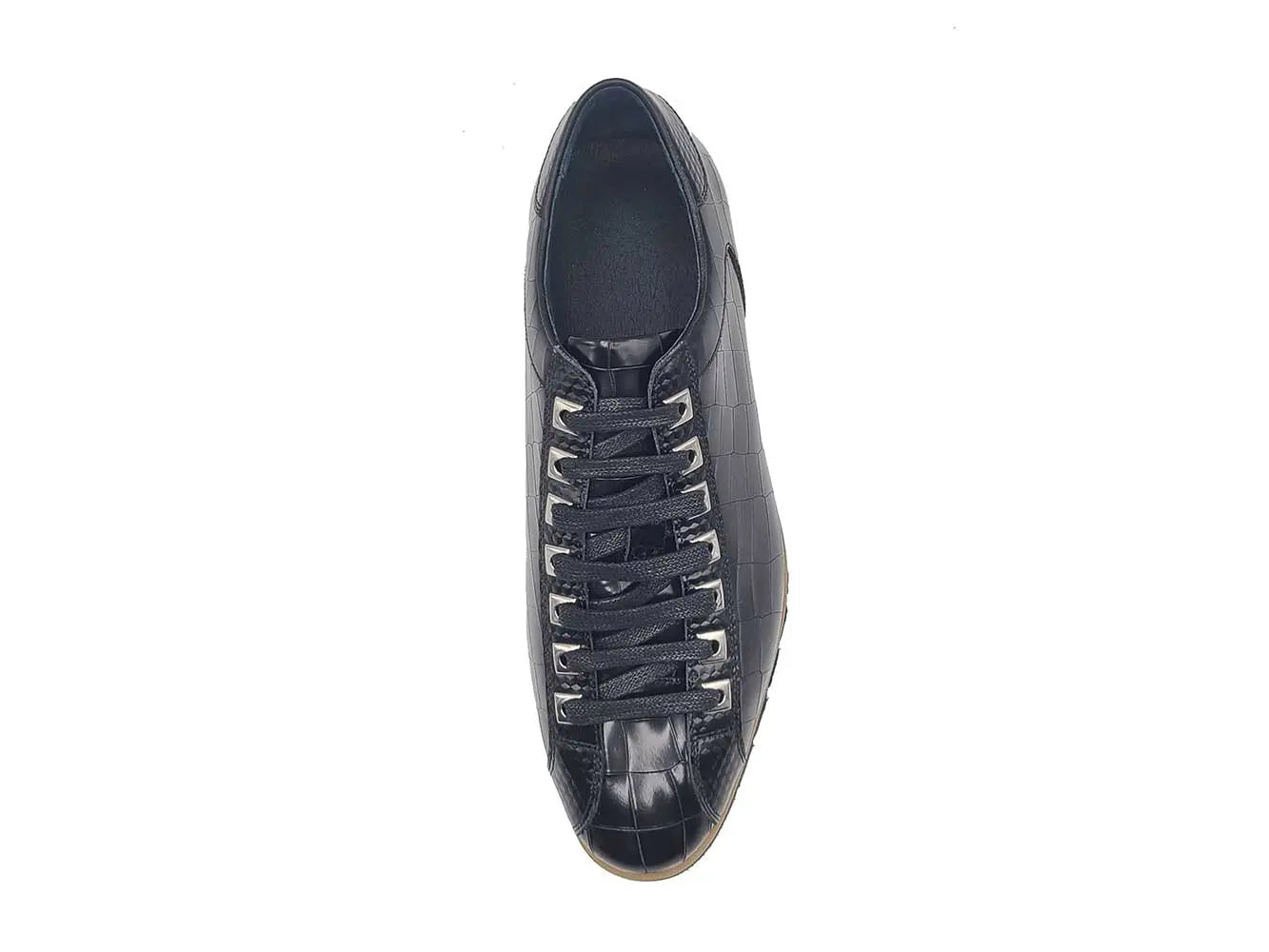 Crocodile Embossed Leather Sneaker