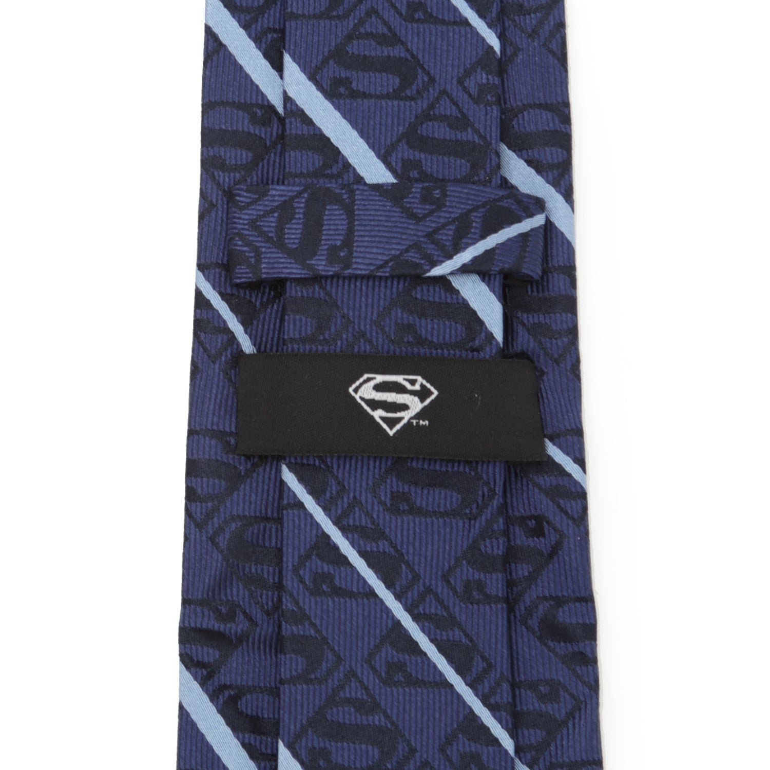 DC Superman Stripe Pattern Blue Silk Men's Tie