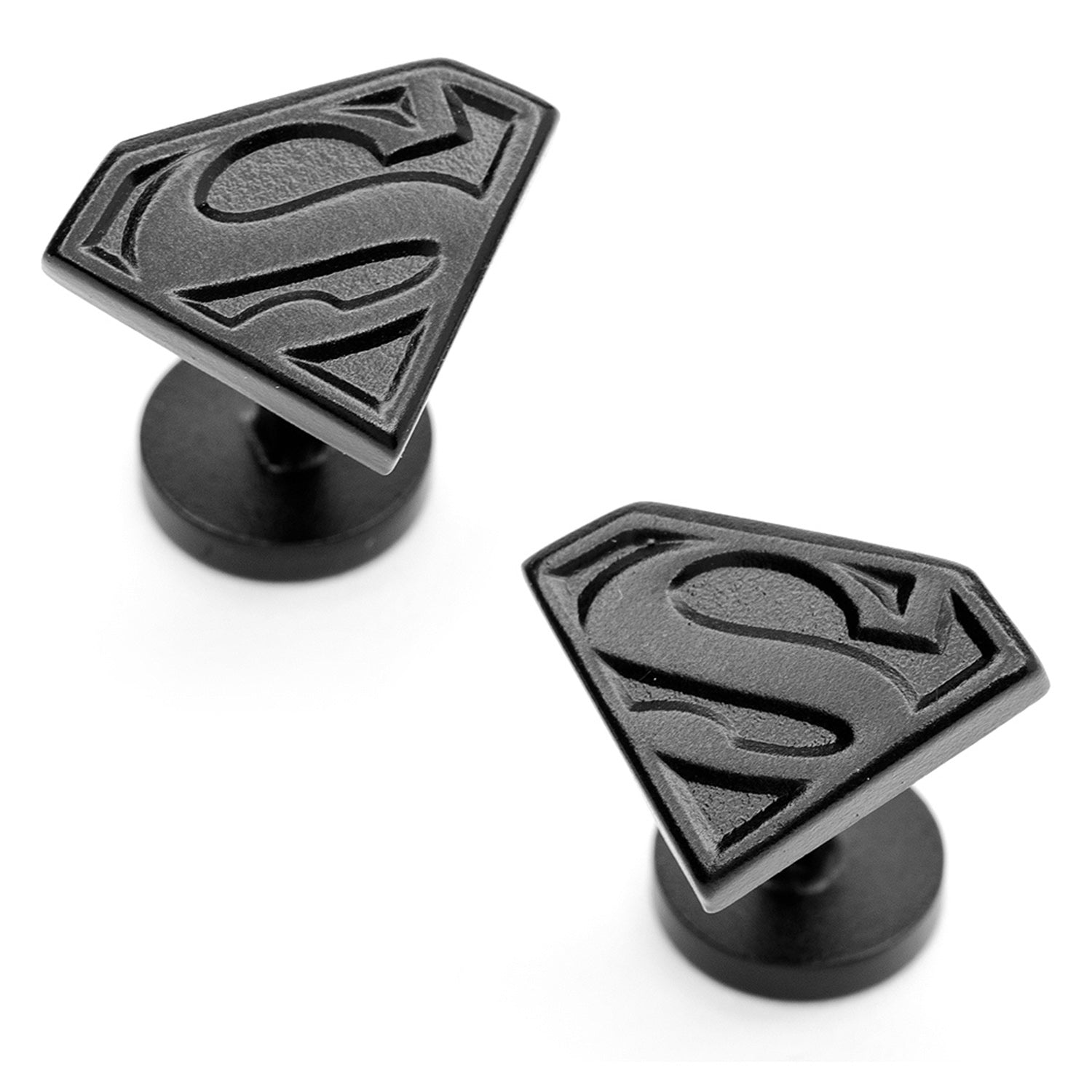 DC Superman Shield Satin Black Cufflinks