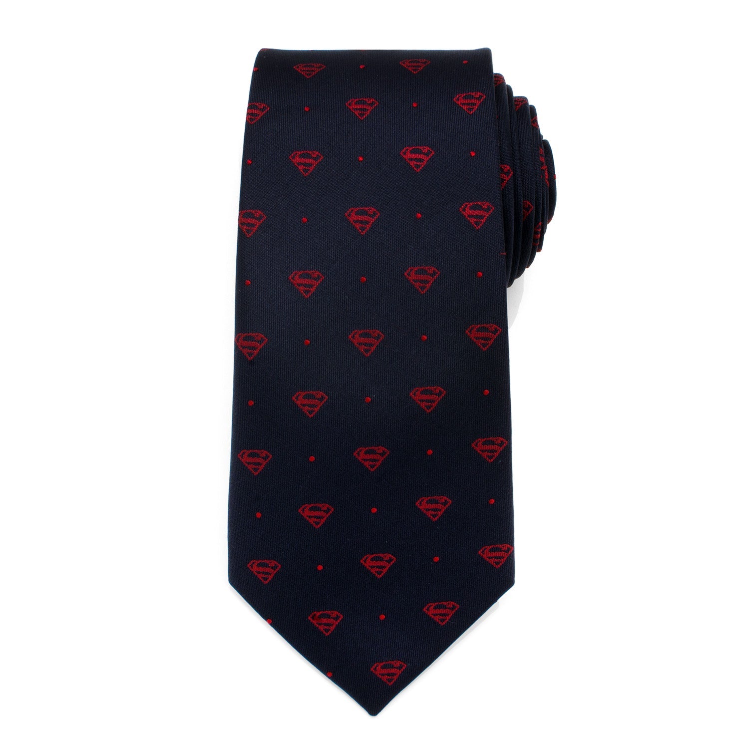 DC Superman Shield Navy and Red Dot Tie
