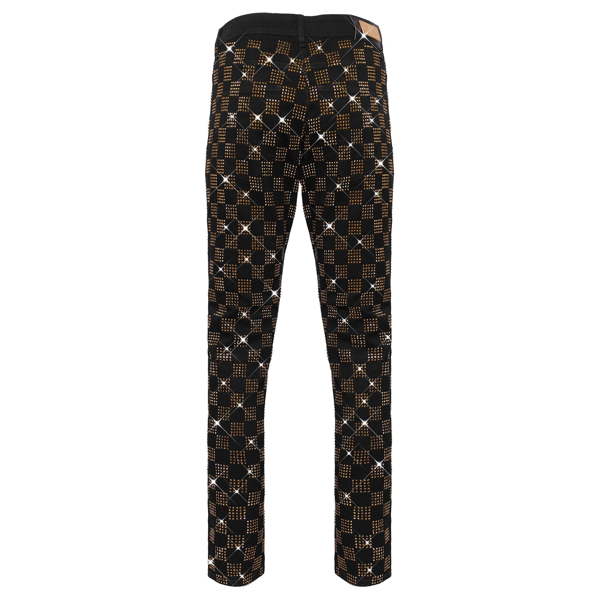 Dazzle Check Denim Pant BLACK/GOLD
