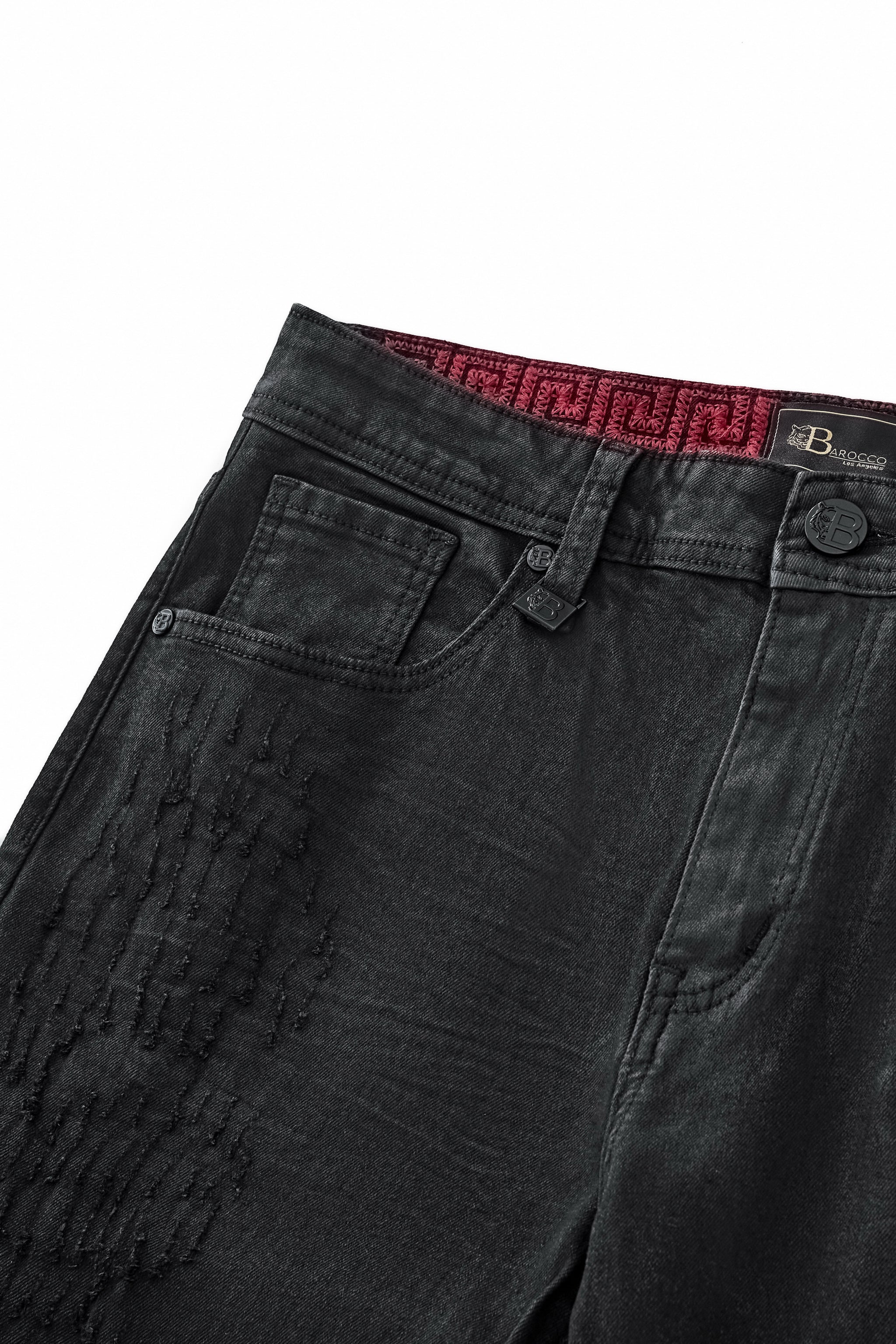 Obsidian Distressed Denim Pant BLACK