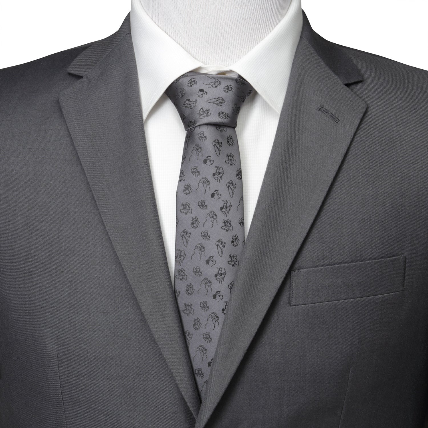 Disney Dogs Gray Men's Tie