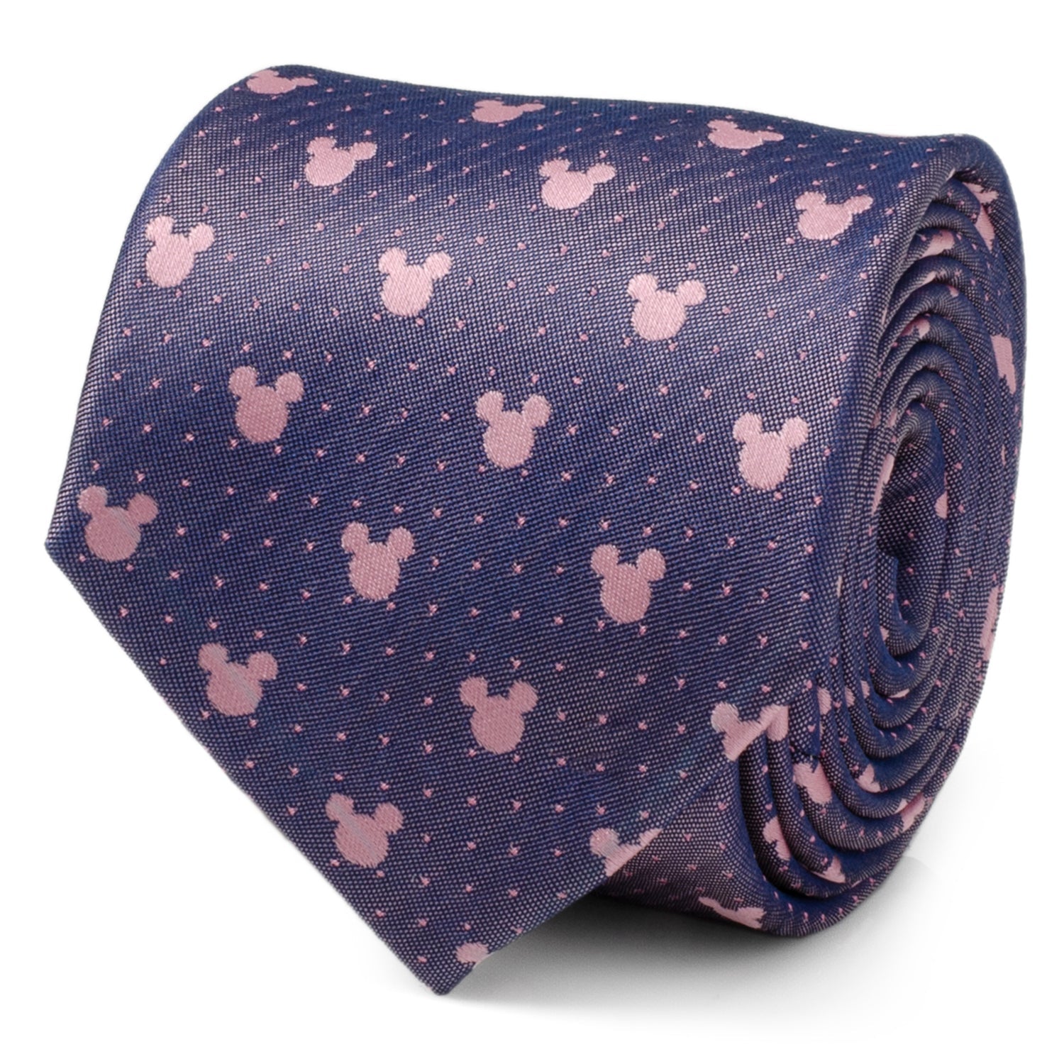 Disney Mickey Mouse Purple and Pink Dot Silhouette Tie