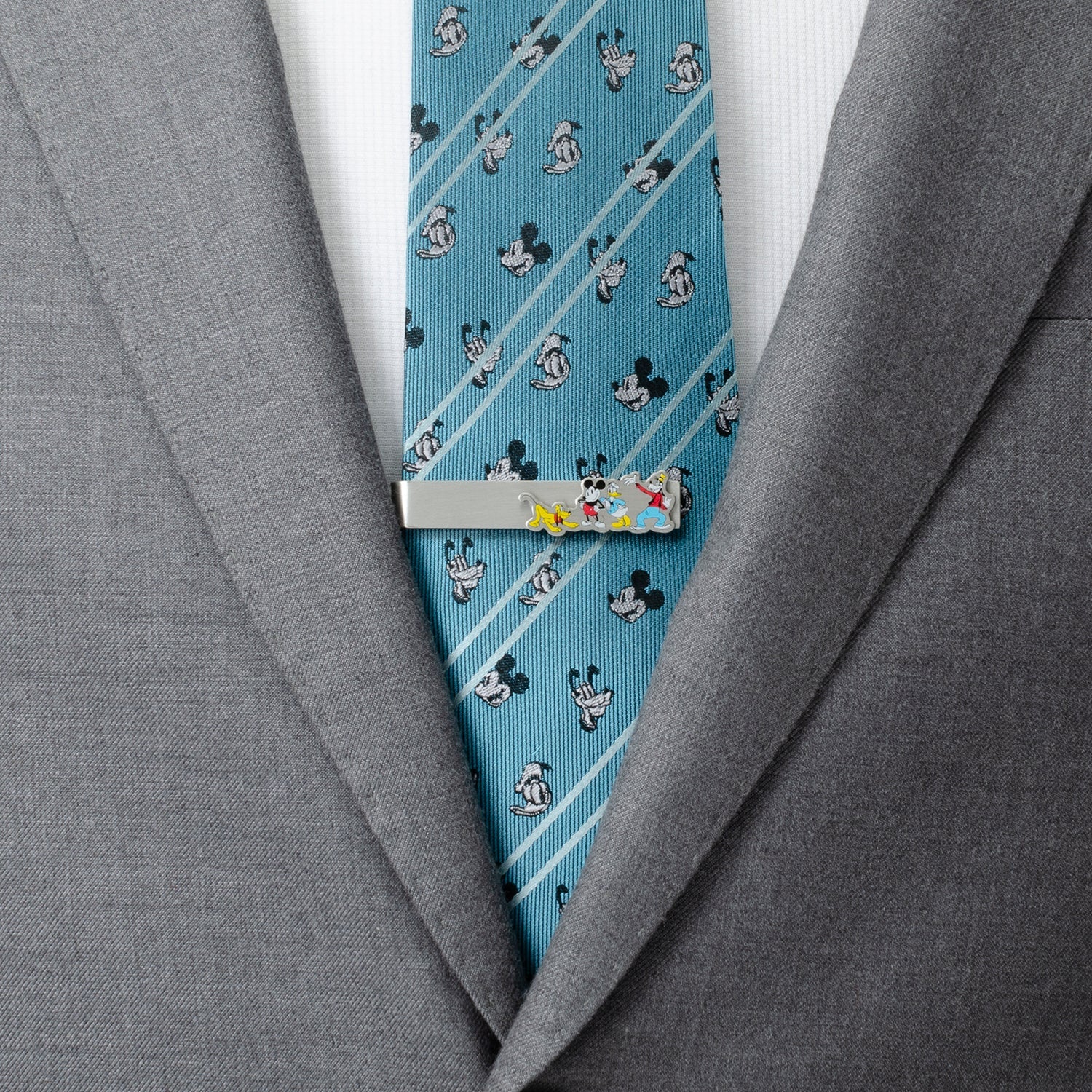 Disney Mickey and Friends Printed Silver Tie Bar