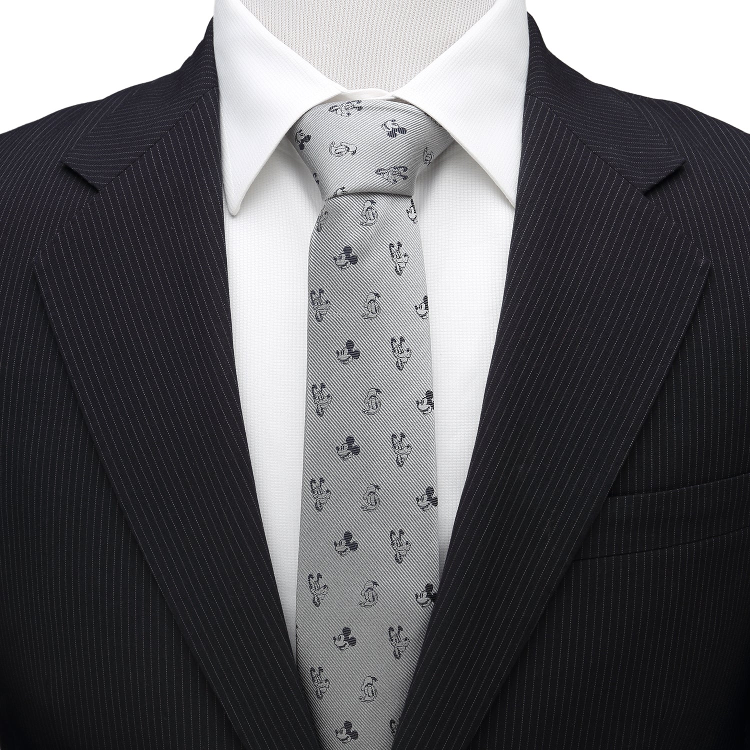 Disney Mickey and Friends Gray Men's Tie