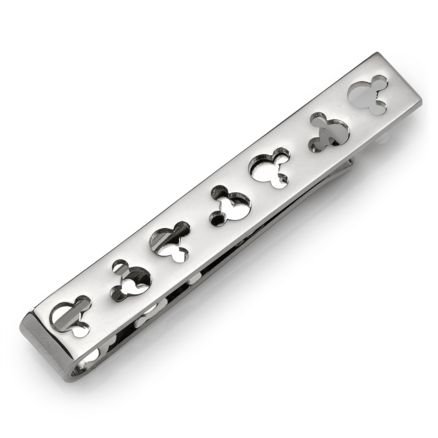 Disney Mickey Mouse Silhouette Cutout Silver Tie Bar
