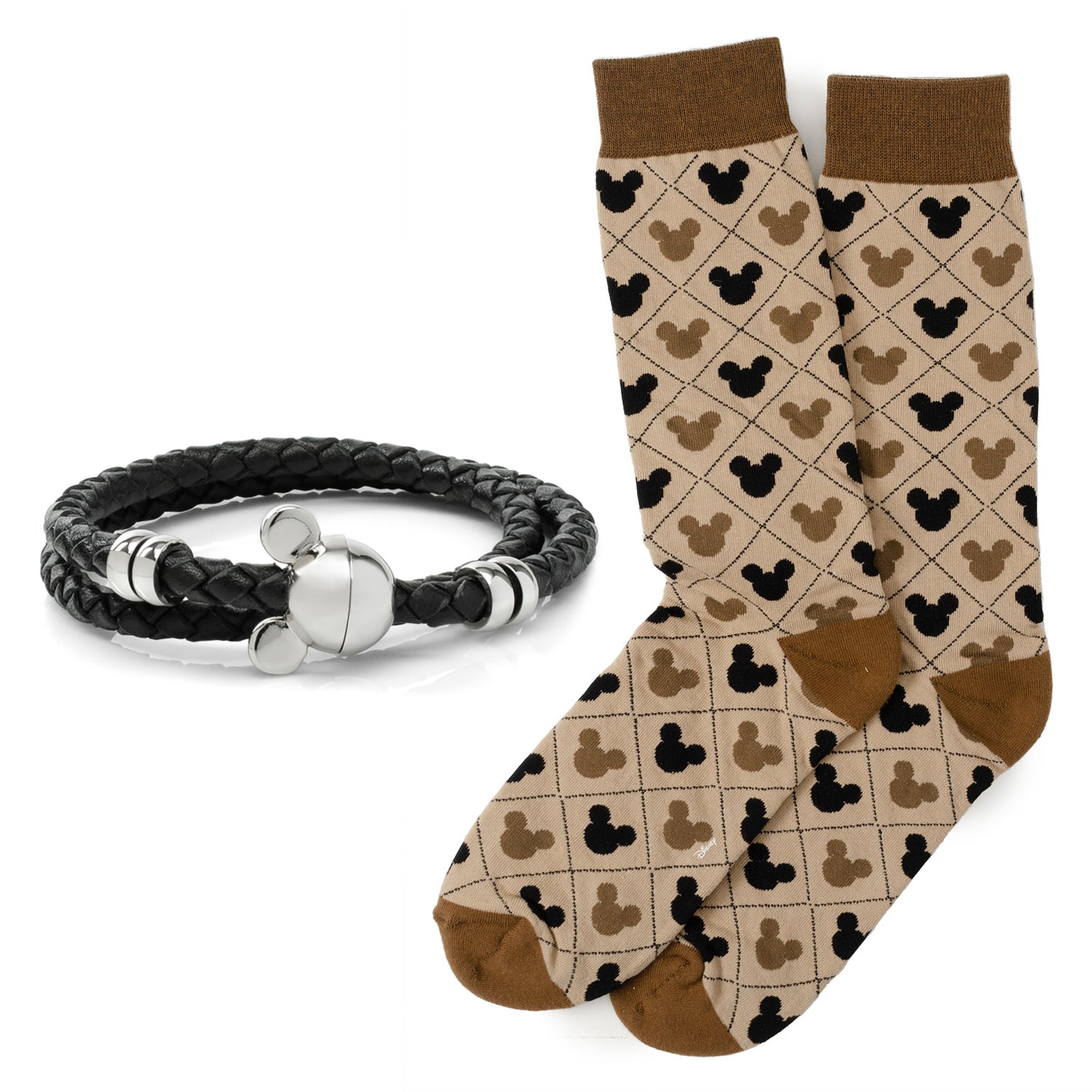 Disney Mickey Mouse Silhouette Sock and Bracelet Gift Set