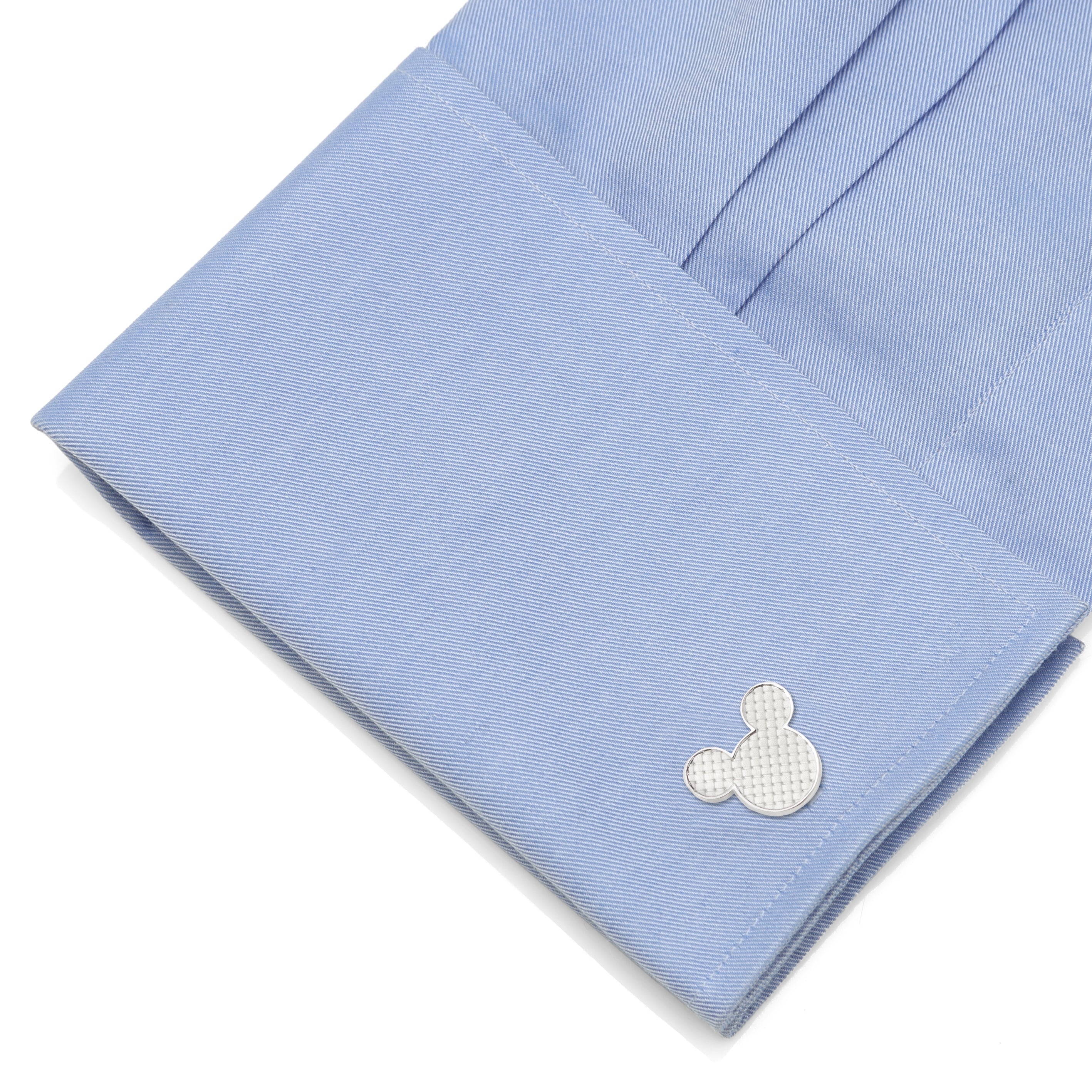 Disney Mickey Mouse Silhouette Basket Weave Cufflinks