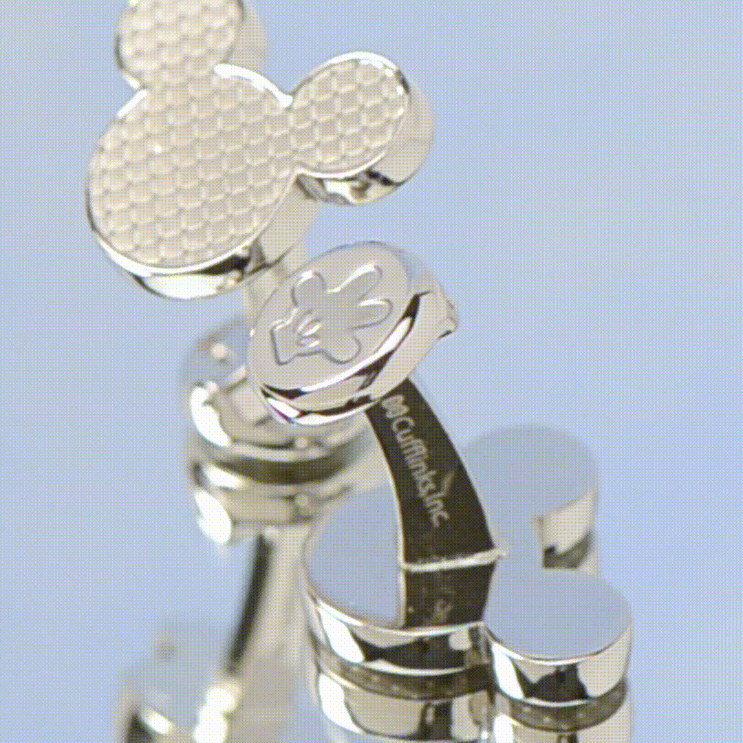 Disney Mickey Mouse Silhouette Basket Weave Cufflinks