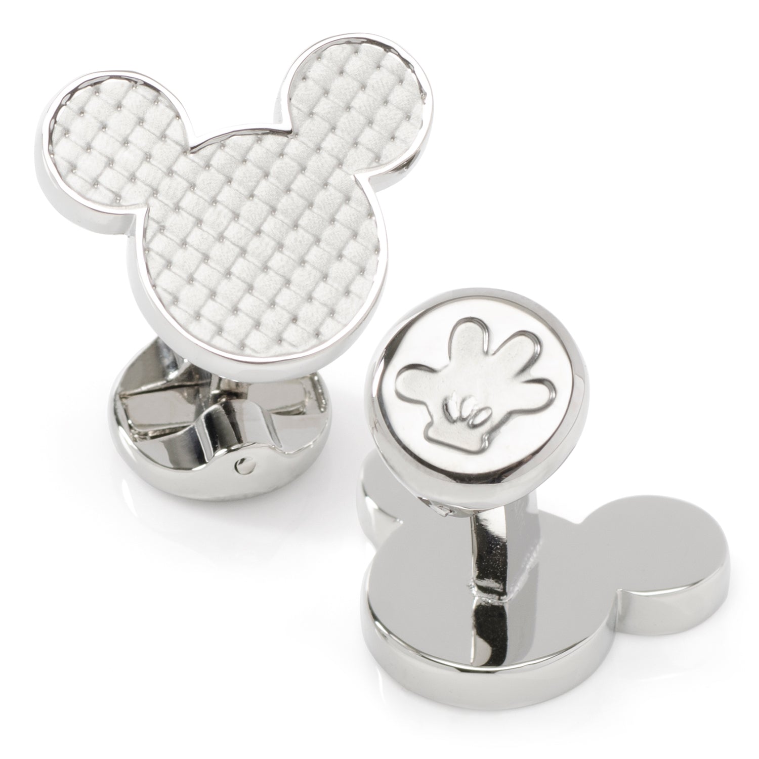 Disney Mickey Mouse Silhouette Basket Weave Cufflinks
