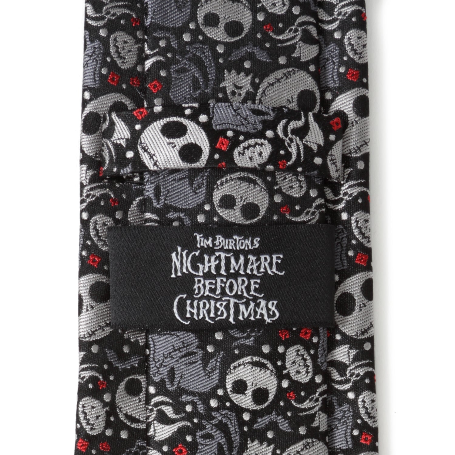 Disney The Nightmare Before Christmas Black Gray Pattern Men's Tie