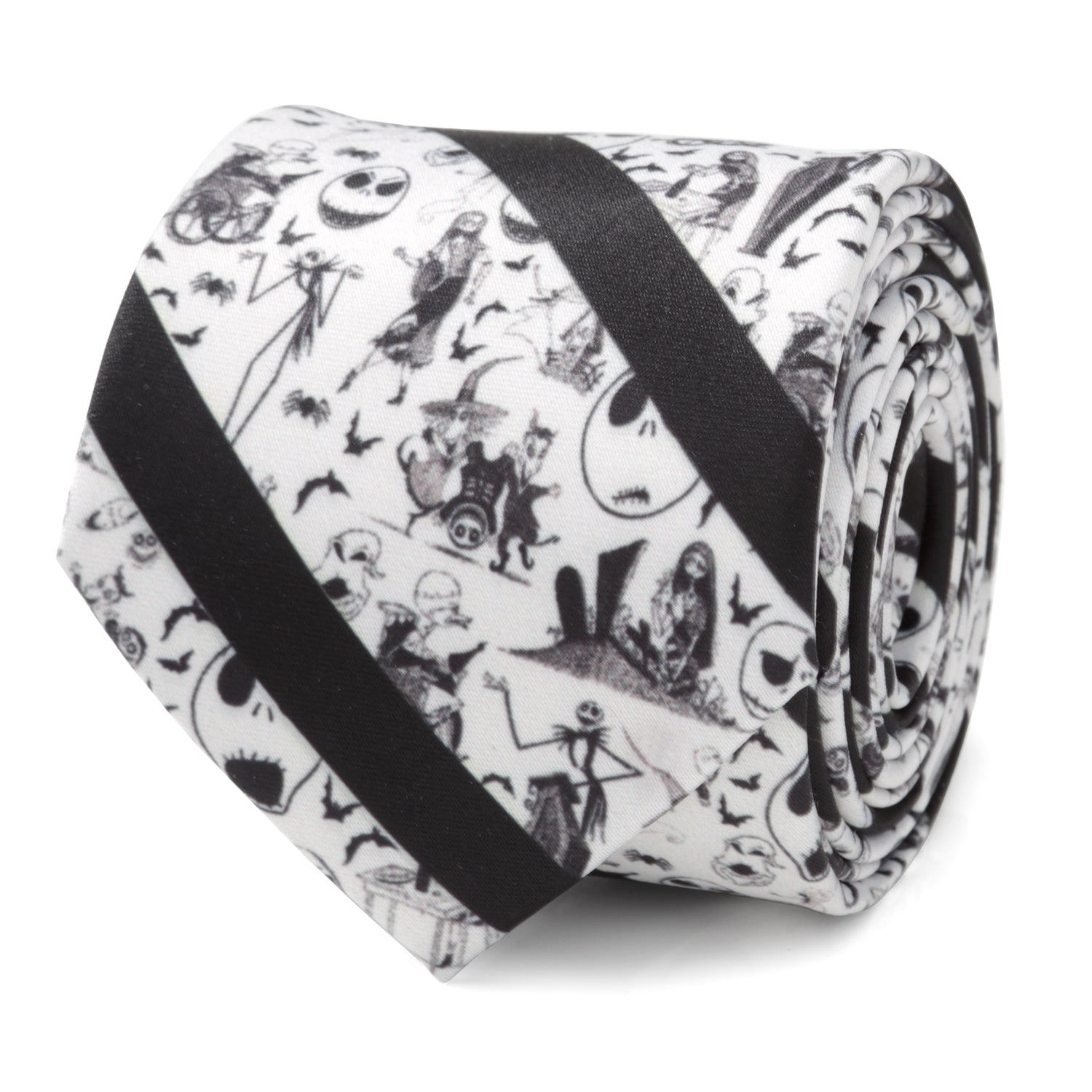 Disney The Nightmare Before Christmas Striped Black Men's Tie