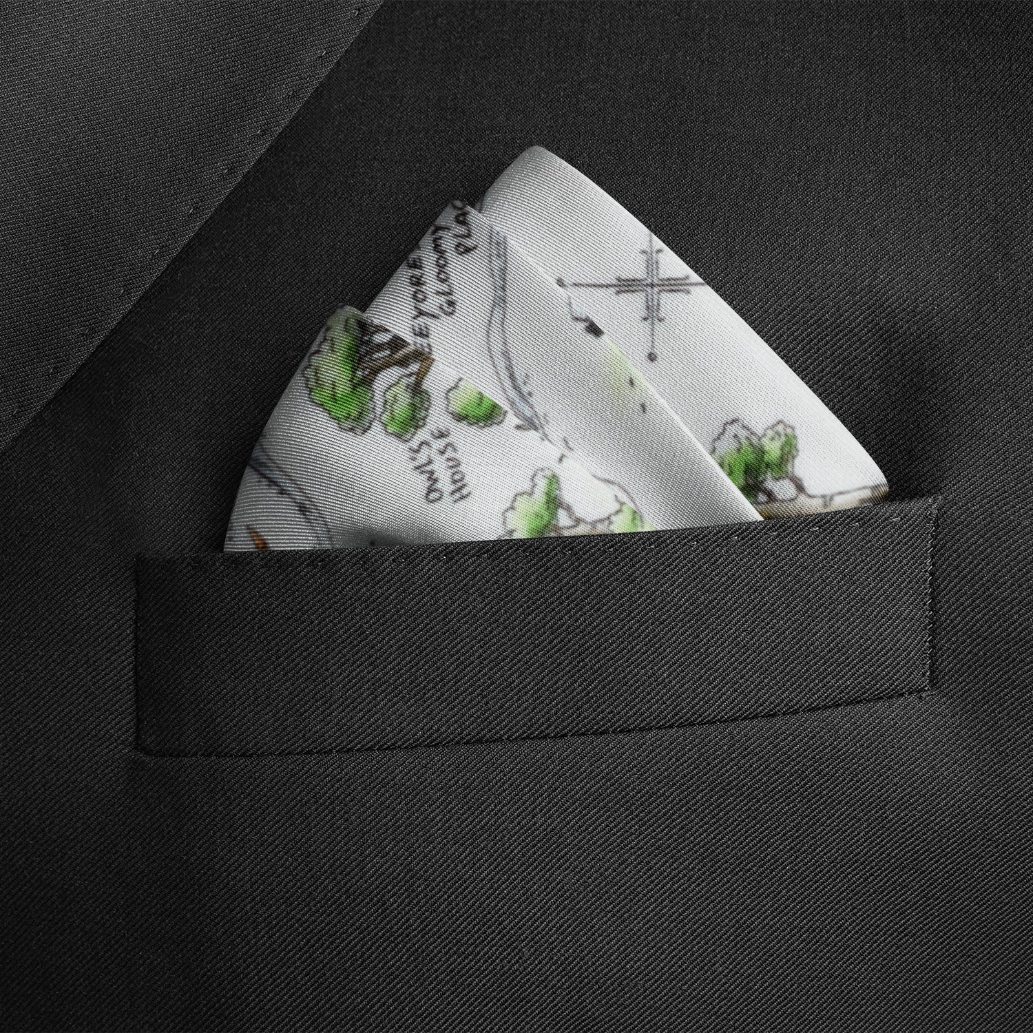 Disney Winnie the Pooh Map Pocket Square