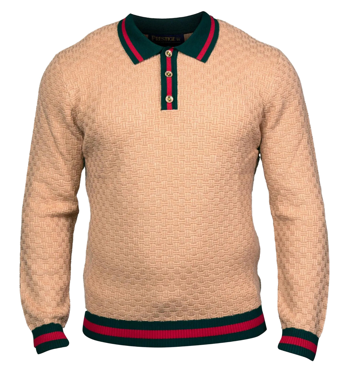 Prestige SW-6520 3 Buttons Polo Sweater Tan
