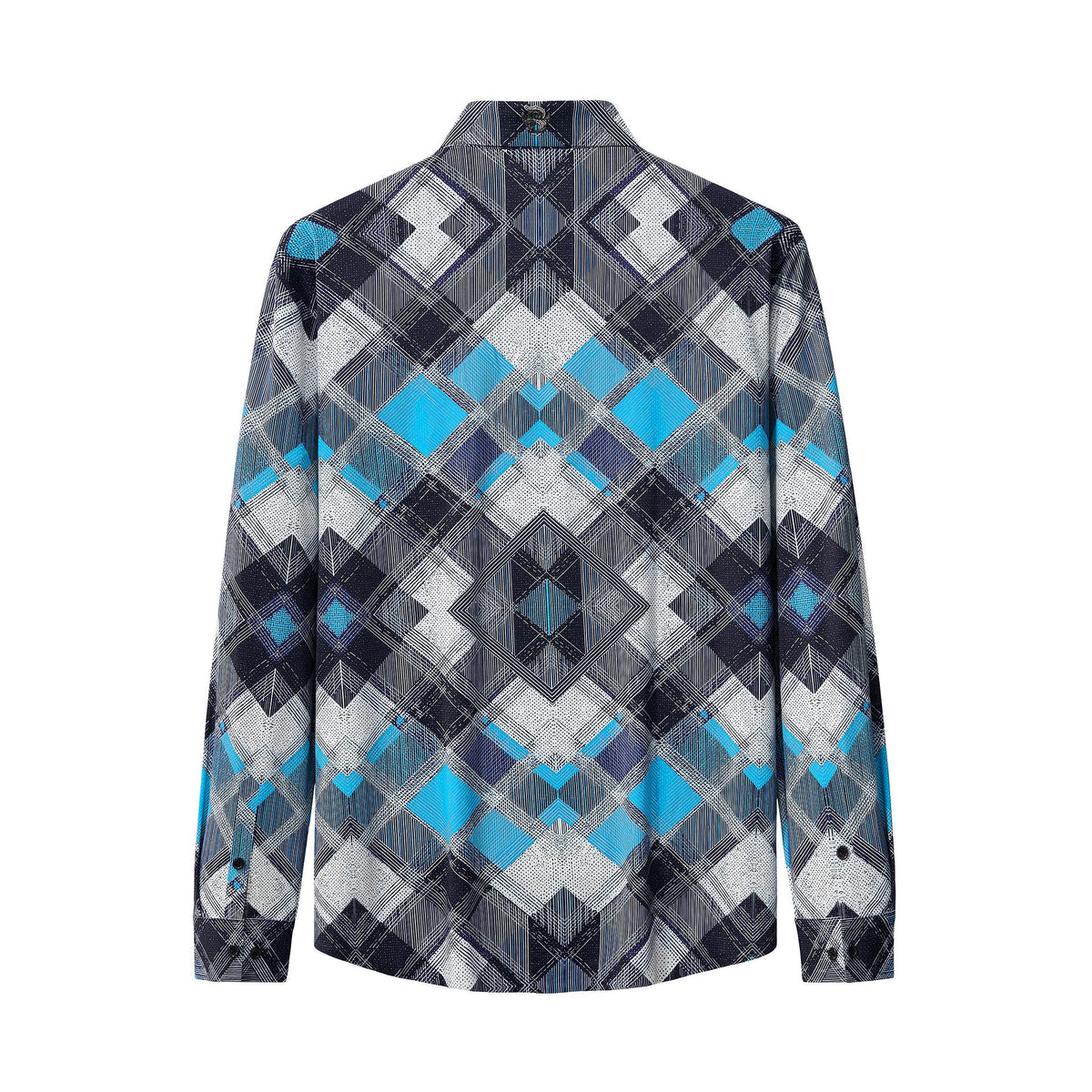 Diamond Plaid Stretch Shirt – El Baron BLUE