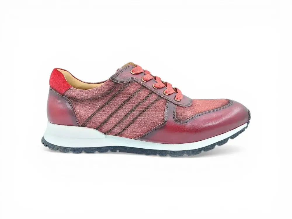 Fashion Sneaker Calfskin with Canvas inlaid