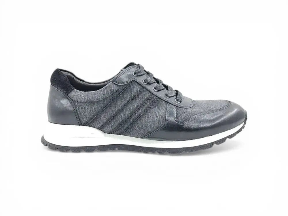 Fashion Sneaker Calfskin with Canvas inlaid