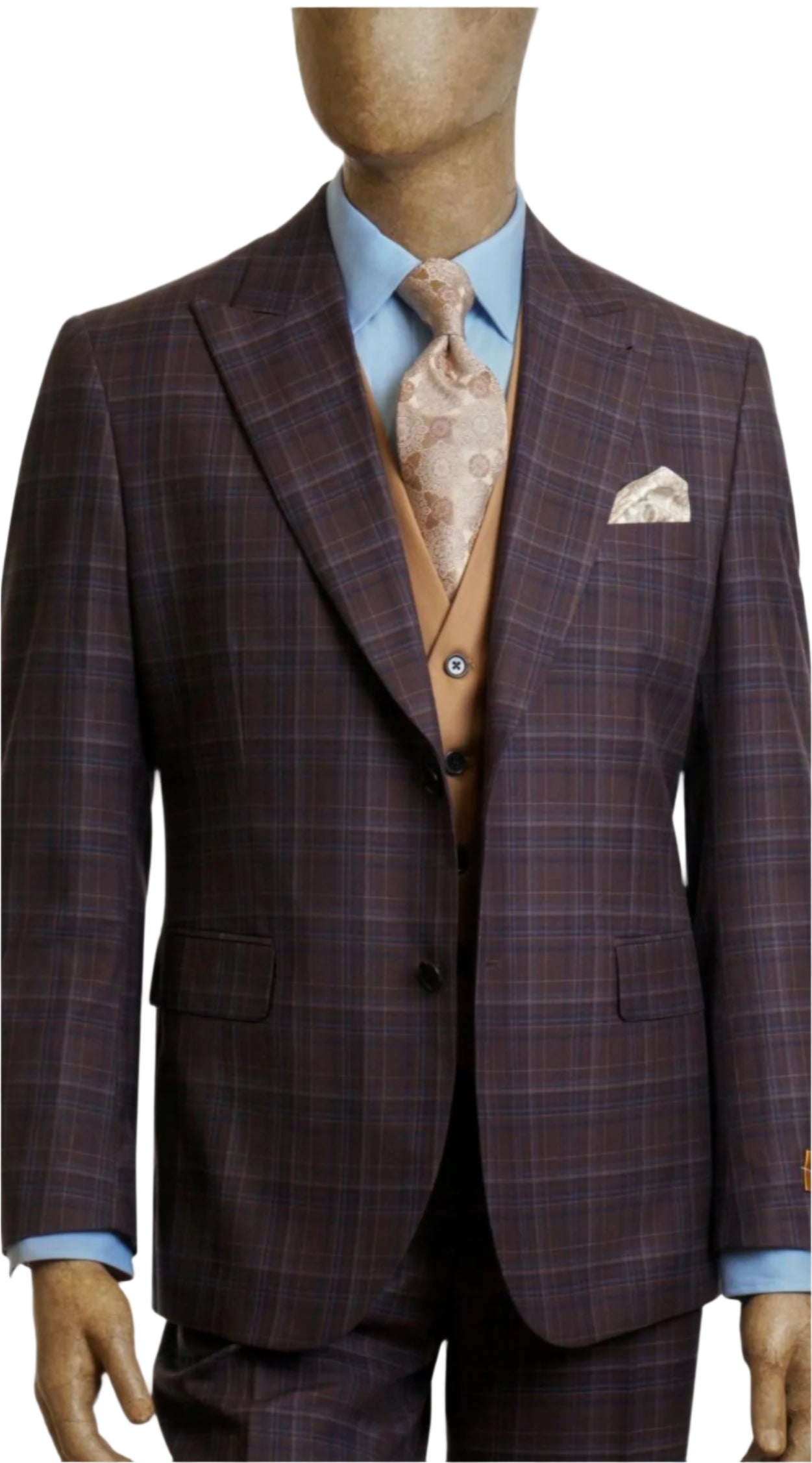 Steve Harvey 224010SHS 3 Pieces Suits Purple/Blue