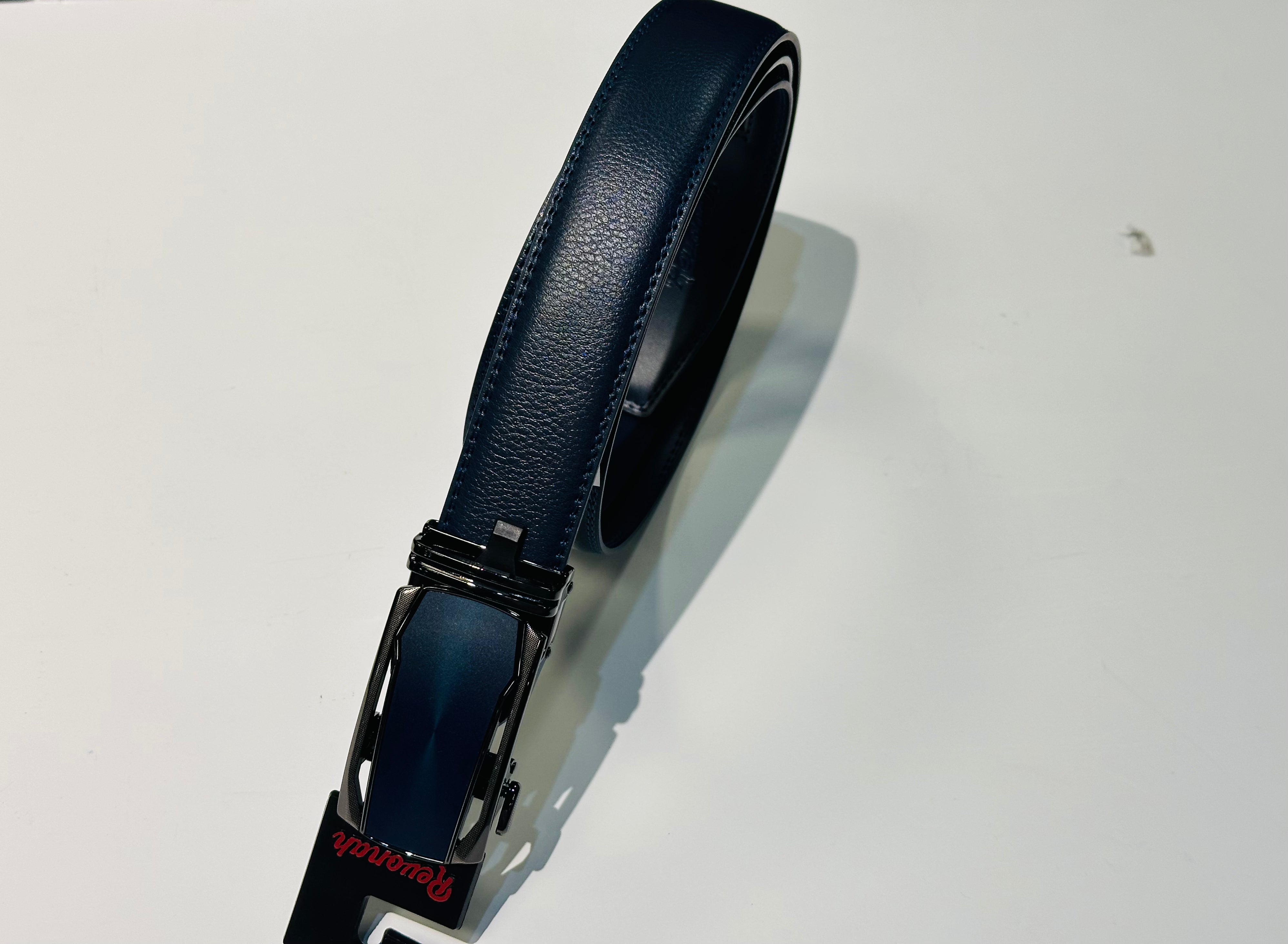 Reuonah Leather Belt RT032 Navy
