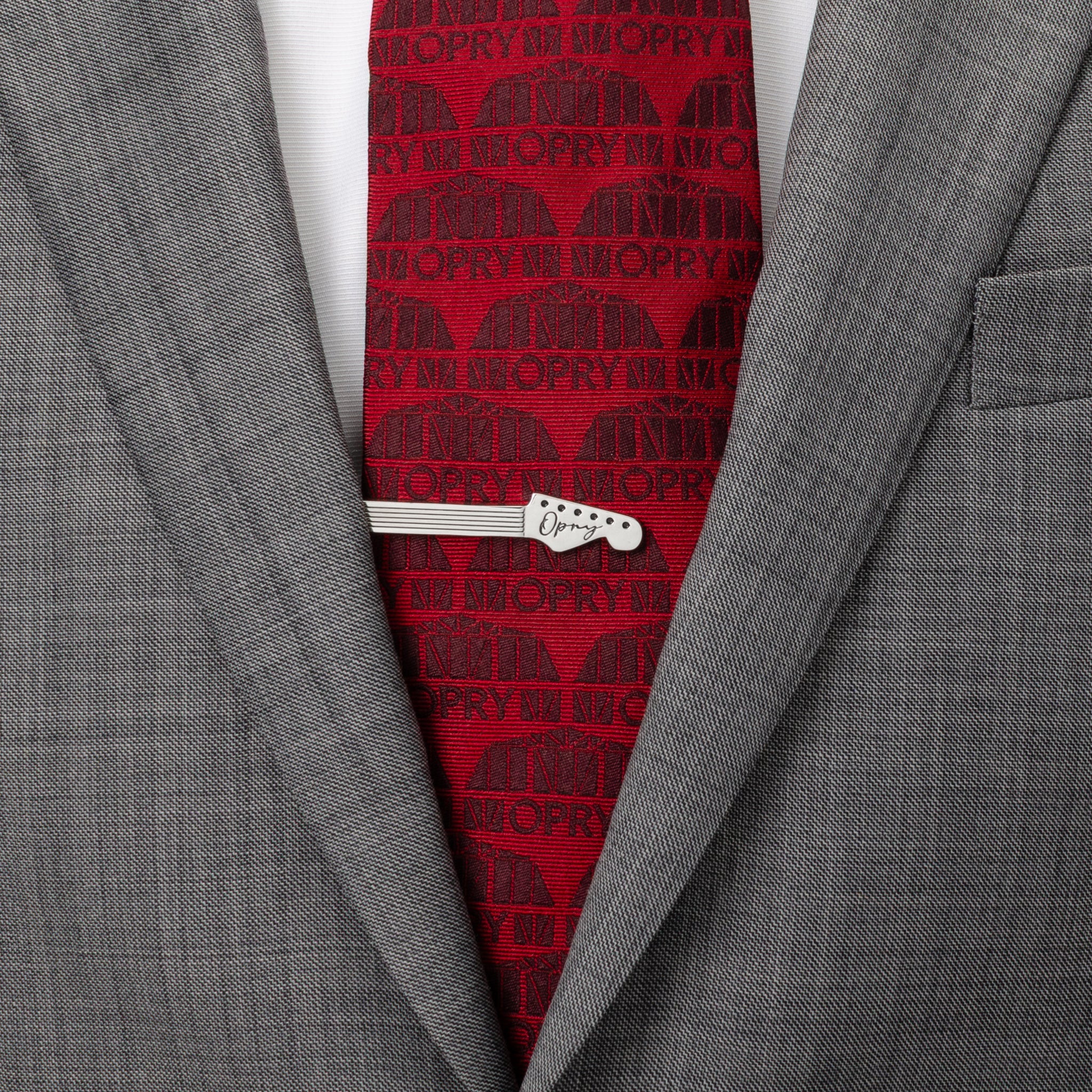 Grand Ole Opry Guitar Neck Silver Tie Clip