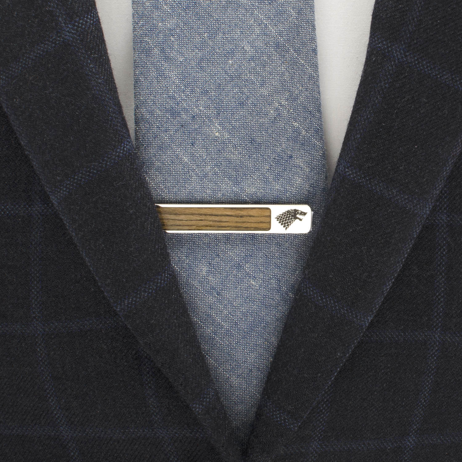 Game of Thrones Stark Inlaid Wood Tie Clip