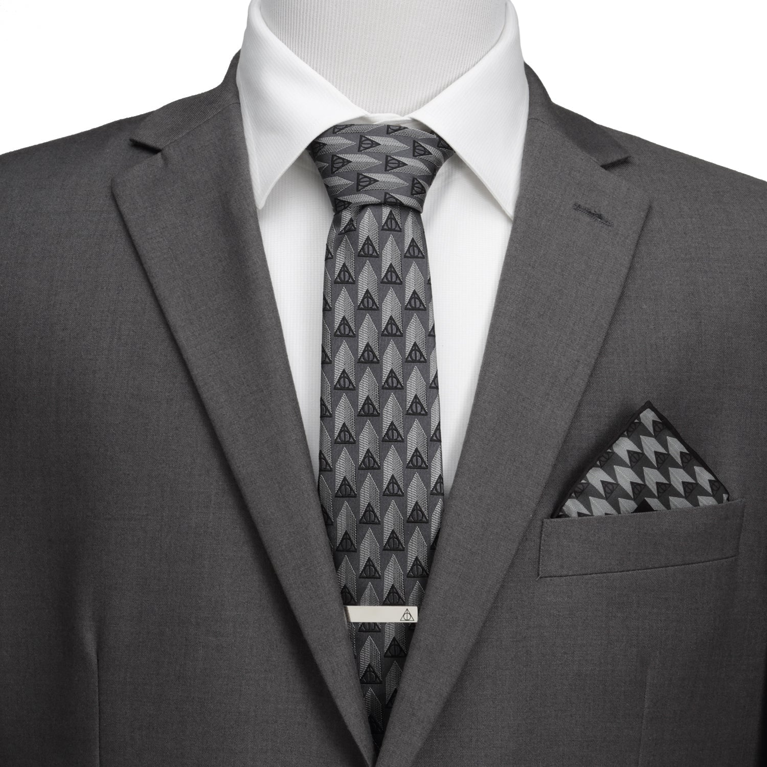 Harry Potter Deathly Hallows Gray Necktie Gift Set