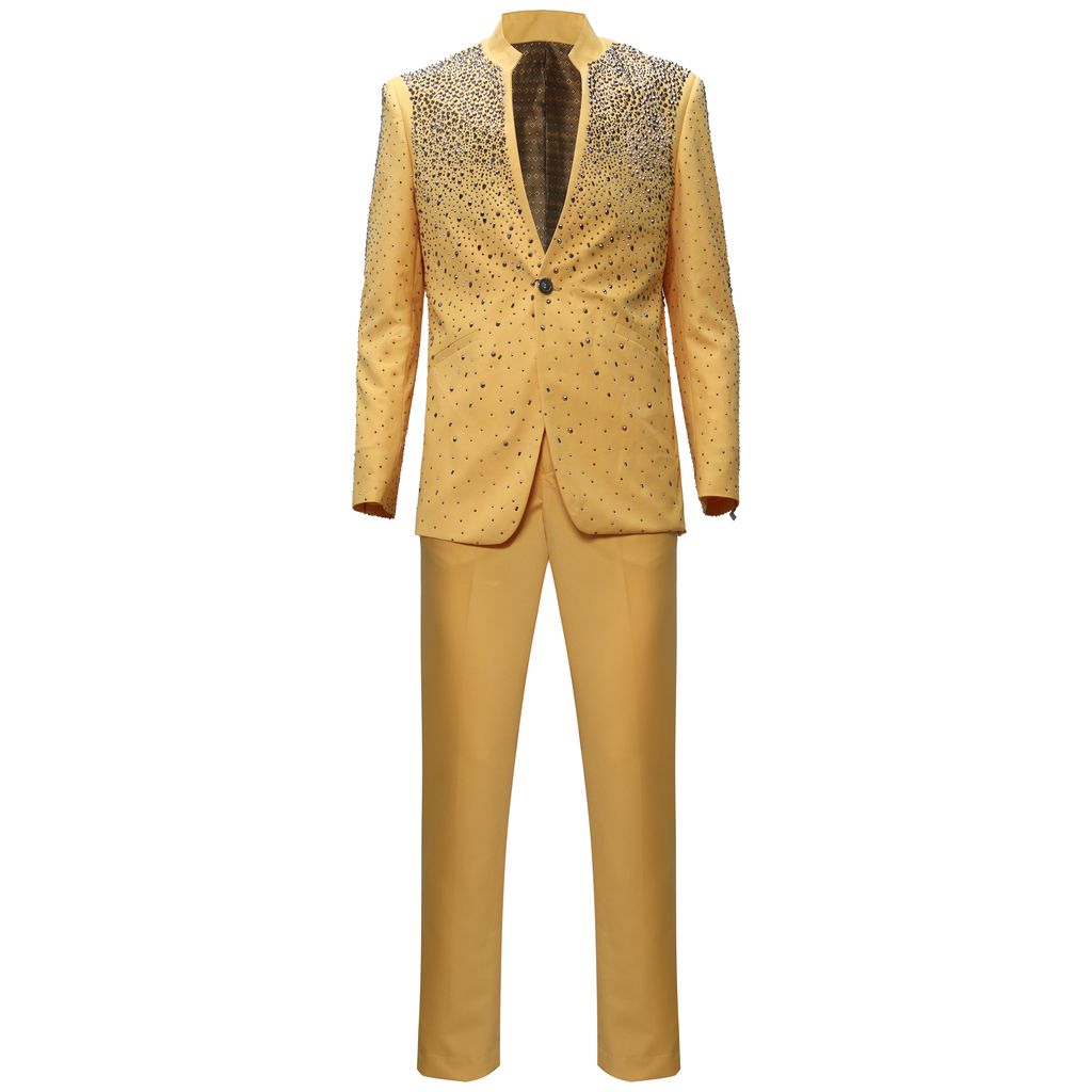 Golden Radiance Crystal Suit Set-YELLOW/GUN
