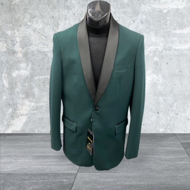 Zacchi Allen 71714 4-Way Stretch Tux Blazer Hunter Green