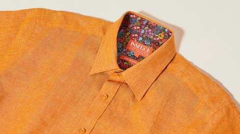 Inserch SS717-191 Short Sleeve Linen Shirt Sunburst