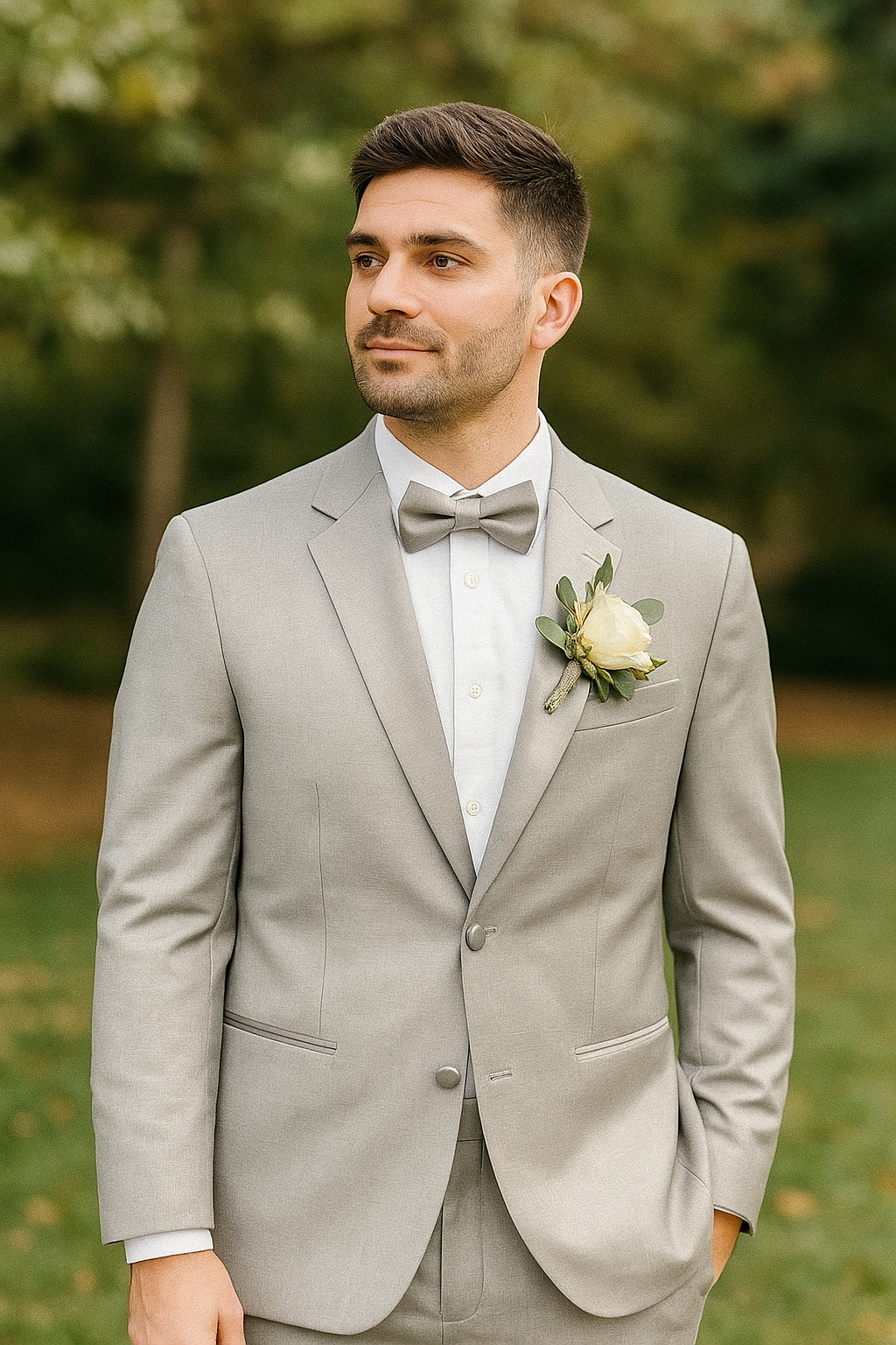 Caravelli T600512H-600538 Slim Fit Tuxedo Light Grey