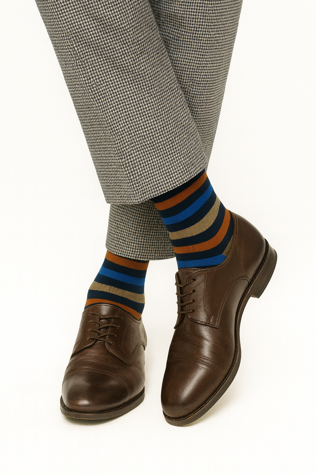 Zenio SK8081#4 Fancy Socks Brown Blue